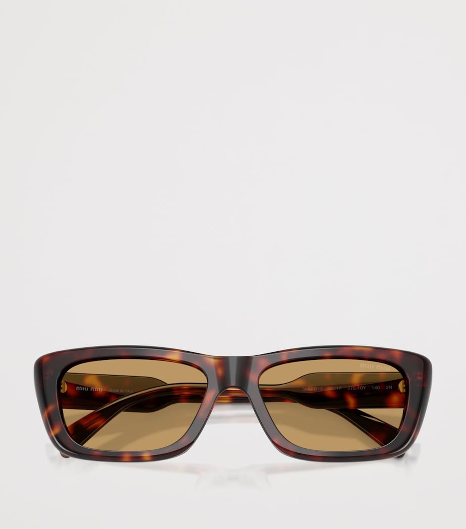 Miu Miu Tortoiseshell Rectangle Sunglasses Brown Image 5