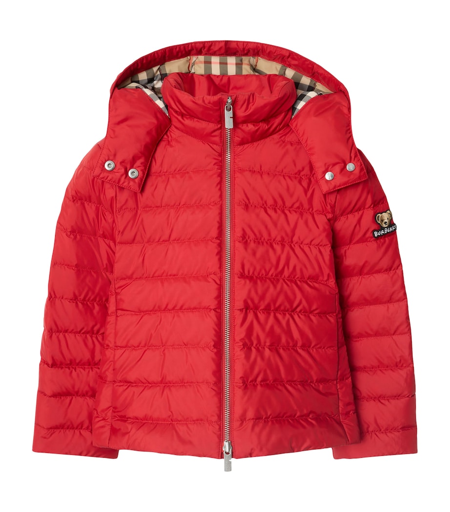 Burberry Kids Red Down Hooded Puffer Jacket (3-12 Years) Harrods UK