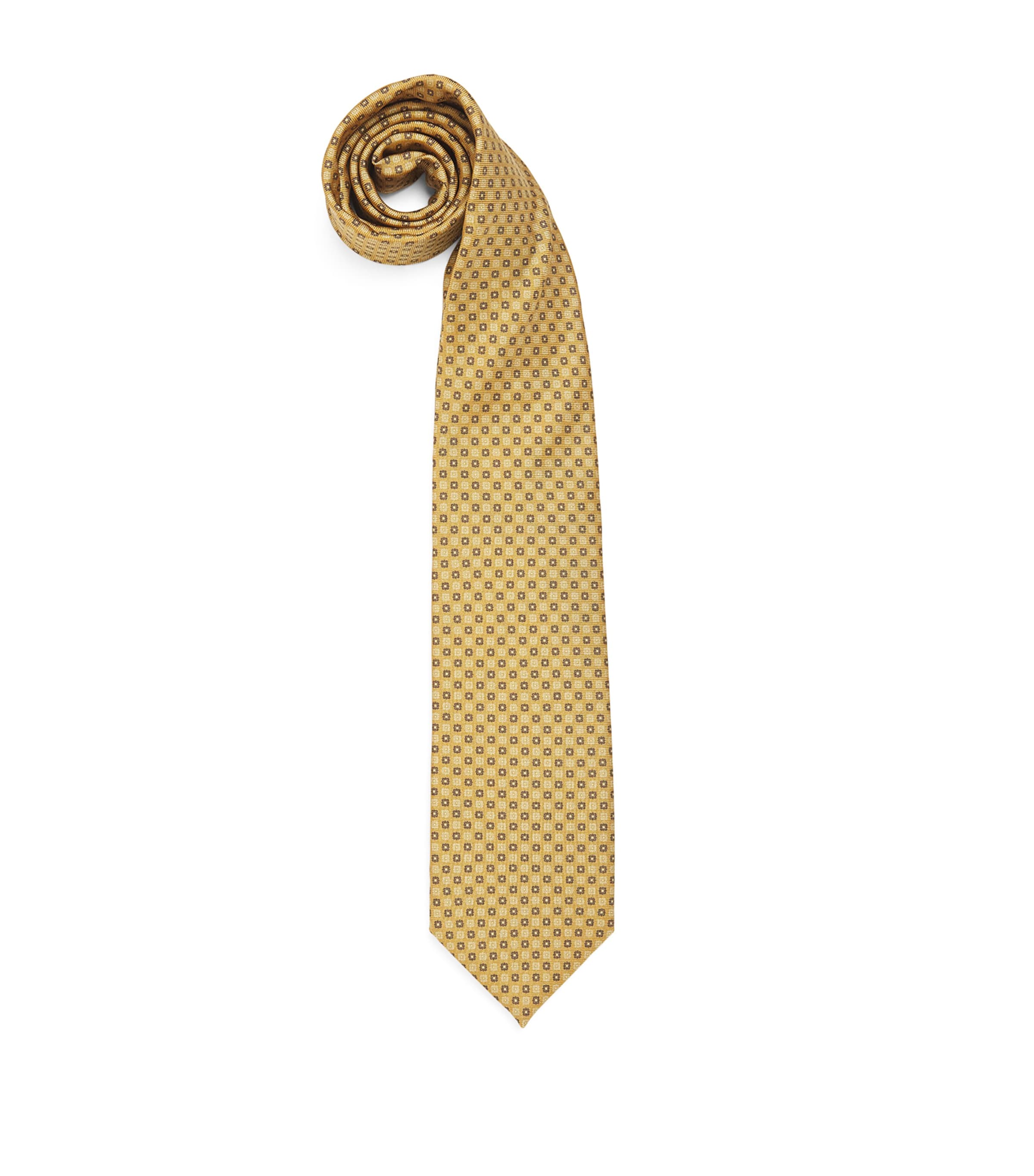 Silk Micro Madras Pattern Tie 034 NATURAL / BEIGE Image 1