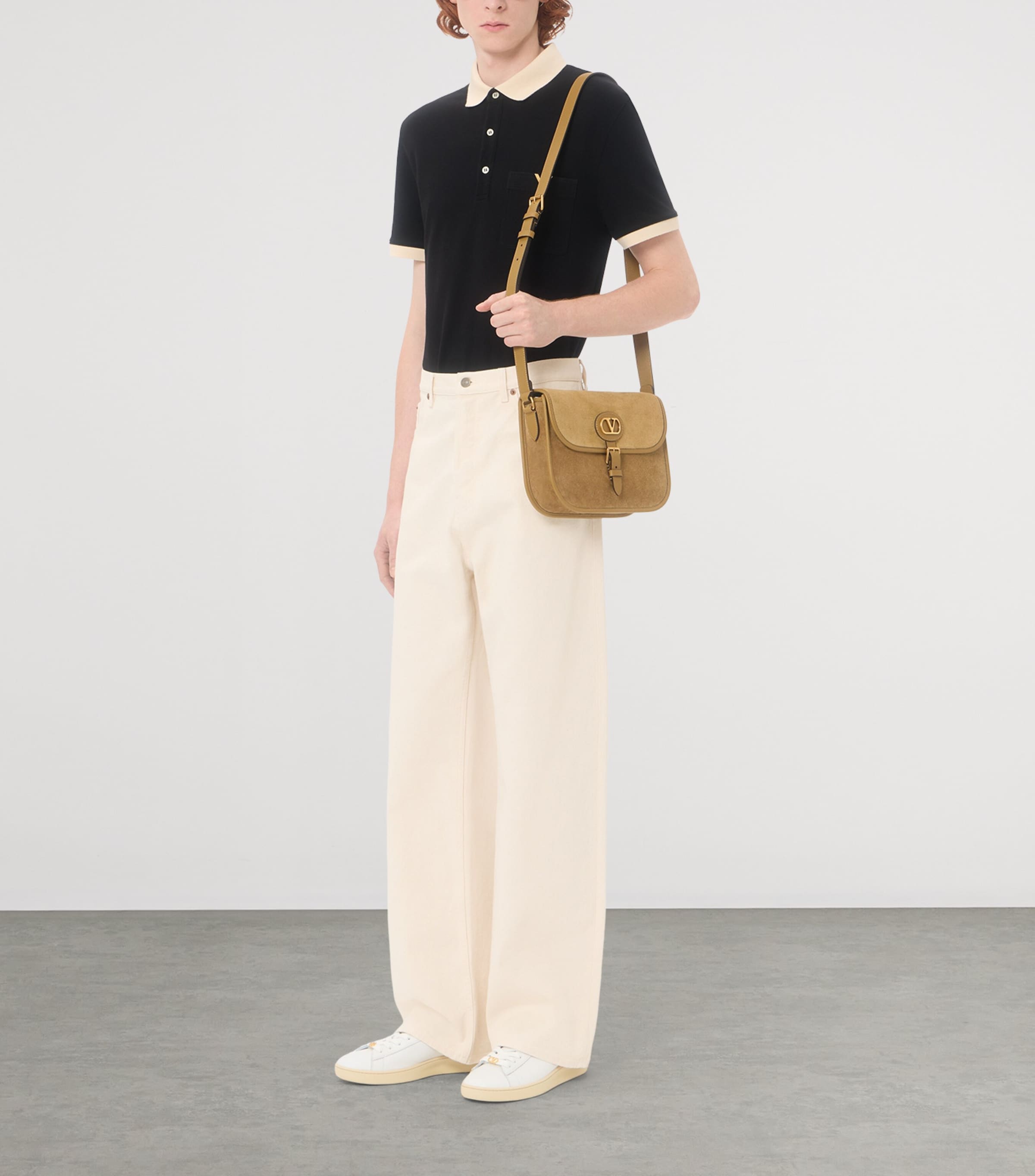 Valentino Garavani Mens Cotton Jersey VGold Polo Shirt Image 5