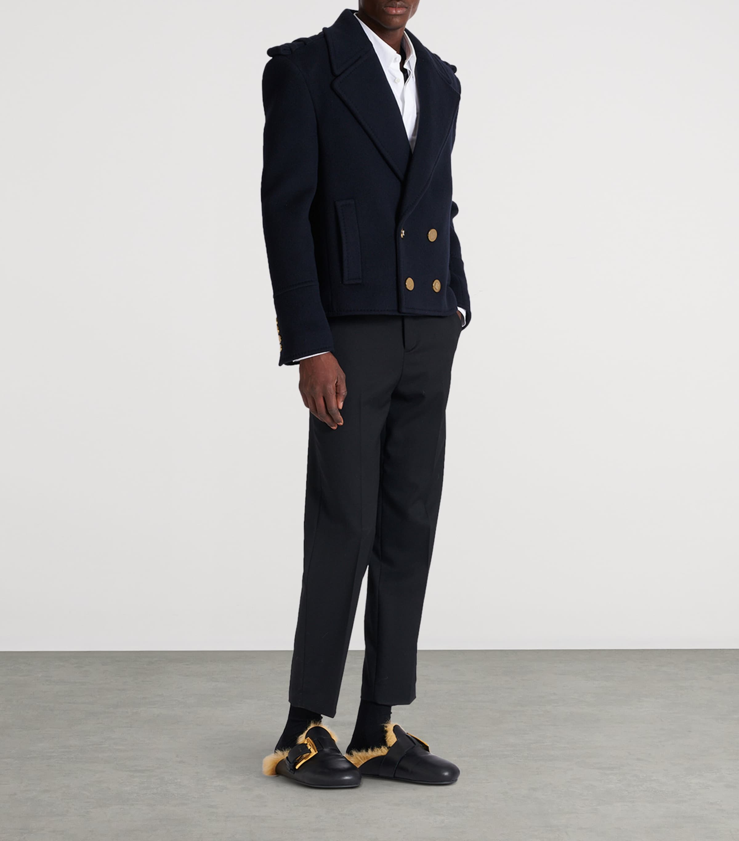 Virgin Wool-Cashmere Reefer Jacket 6UC MARINE Image 5