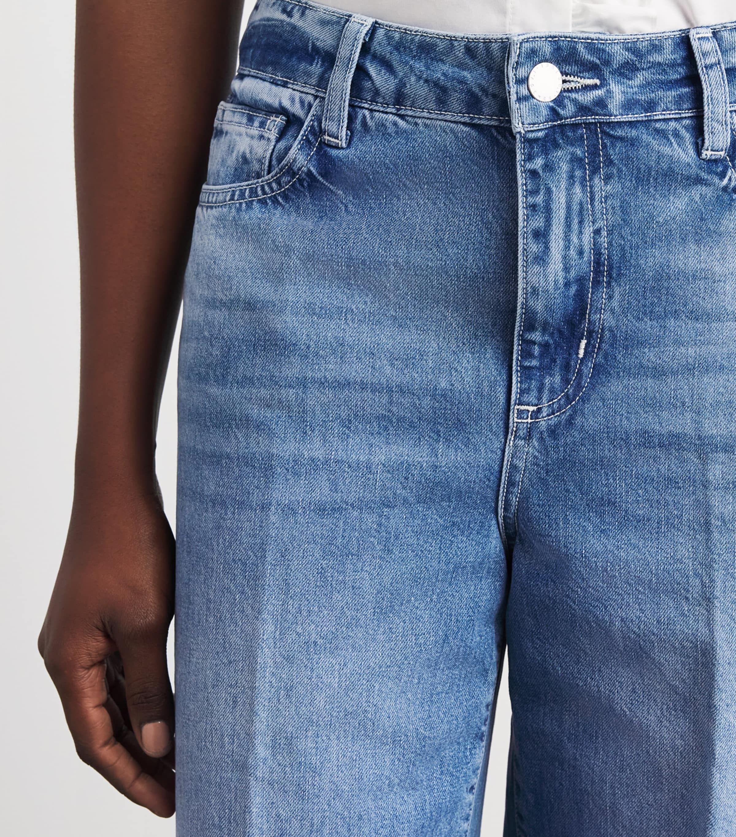 L'Agence Womens Scottie Wide-Leg Jeans Grnt Grant Image 3
