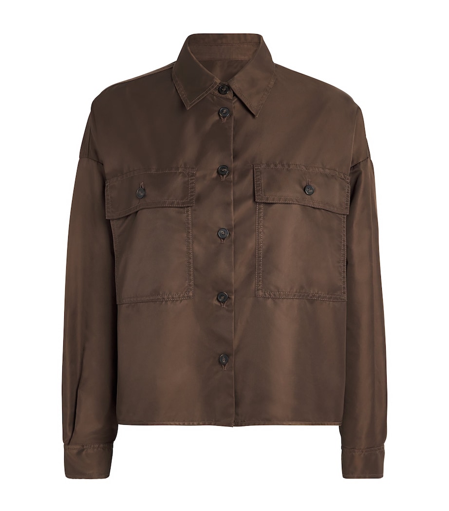Pocket-Detail Bomber Jacket CHOCOLATE Image 1