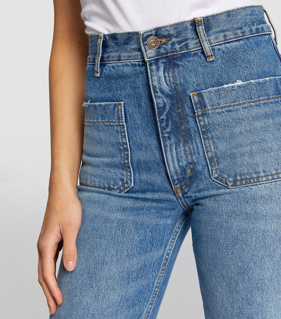 Sandro Paris Womens Flared Jeans Blue Jean Image 6