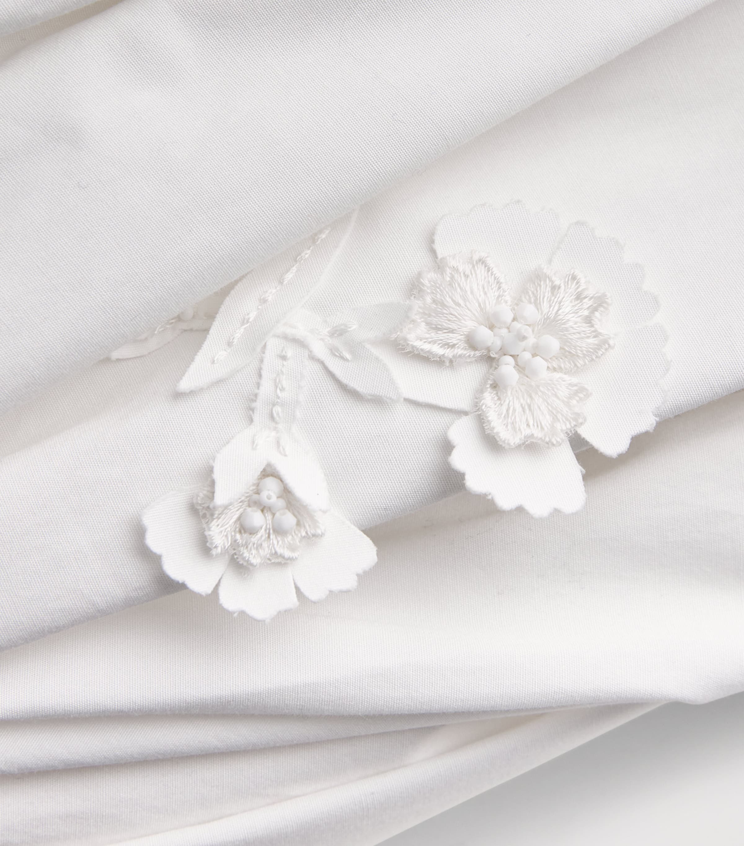 Carolina Herrera Womens Cotton-Blend Floral Halterneck Midi Dress White Image 6