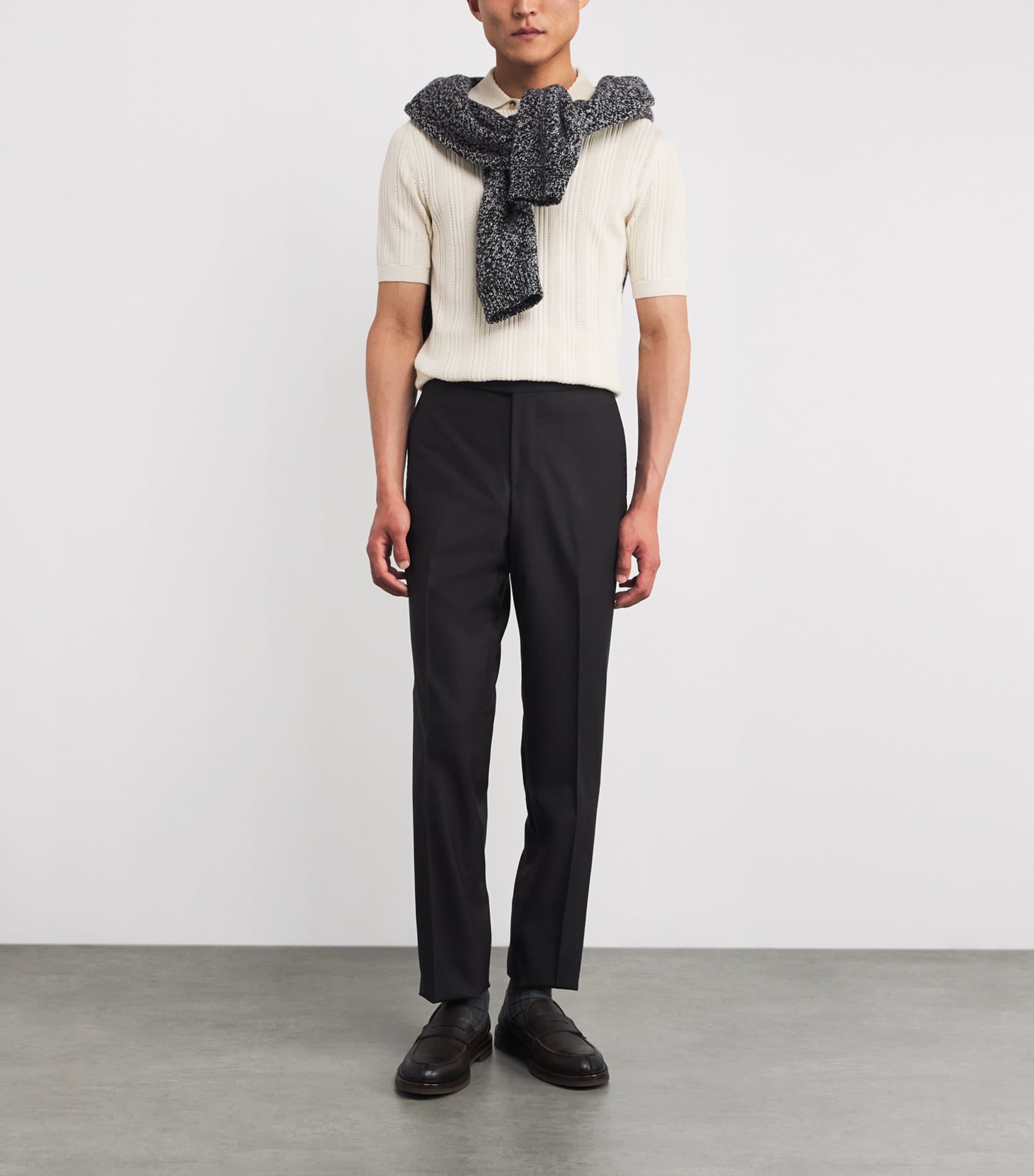 Wool-Silk-Cashmere Knit Polo Shirt 011 Image 2