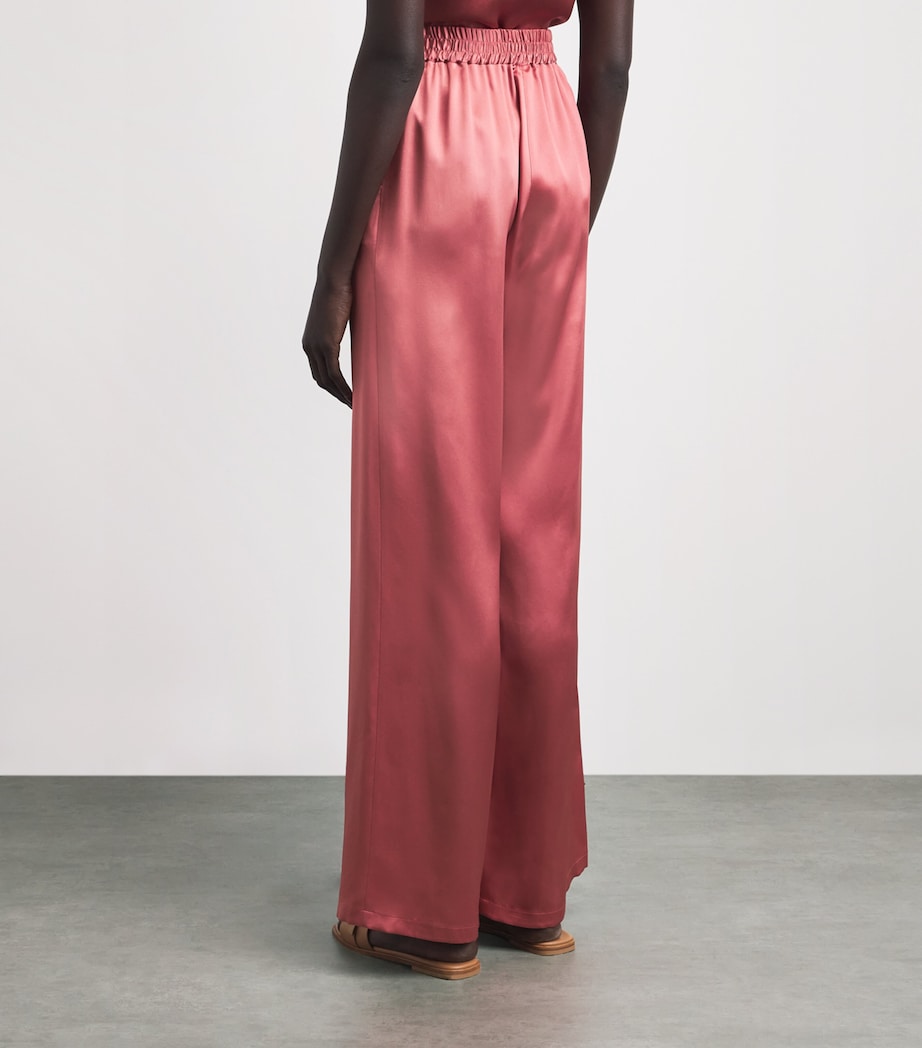 Eleventy Womens Silk Wide-Leg Trousers Lampone Image 5