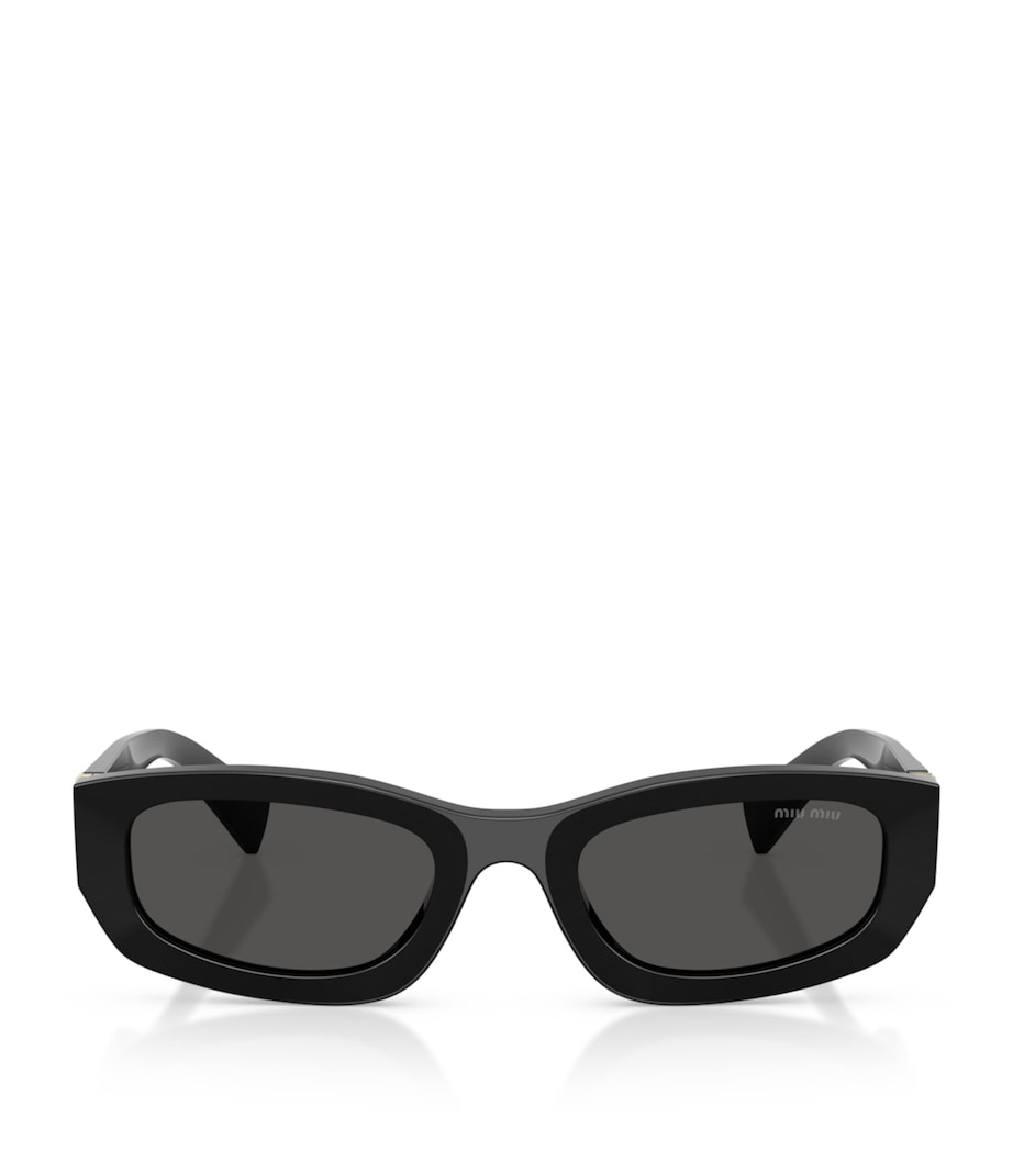 Miu Miu Irregular Rectangle Sunglasses Black Image 1