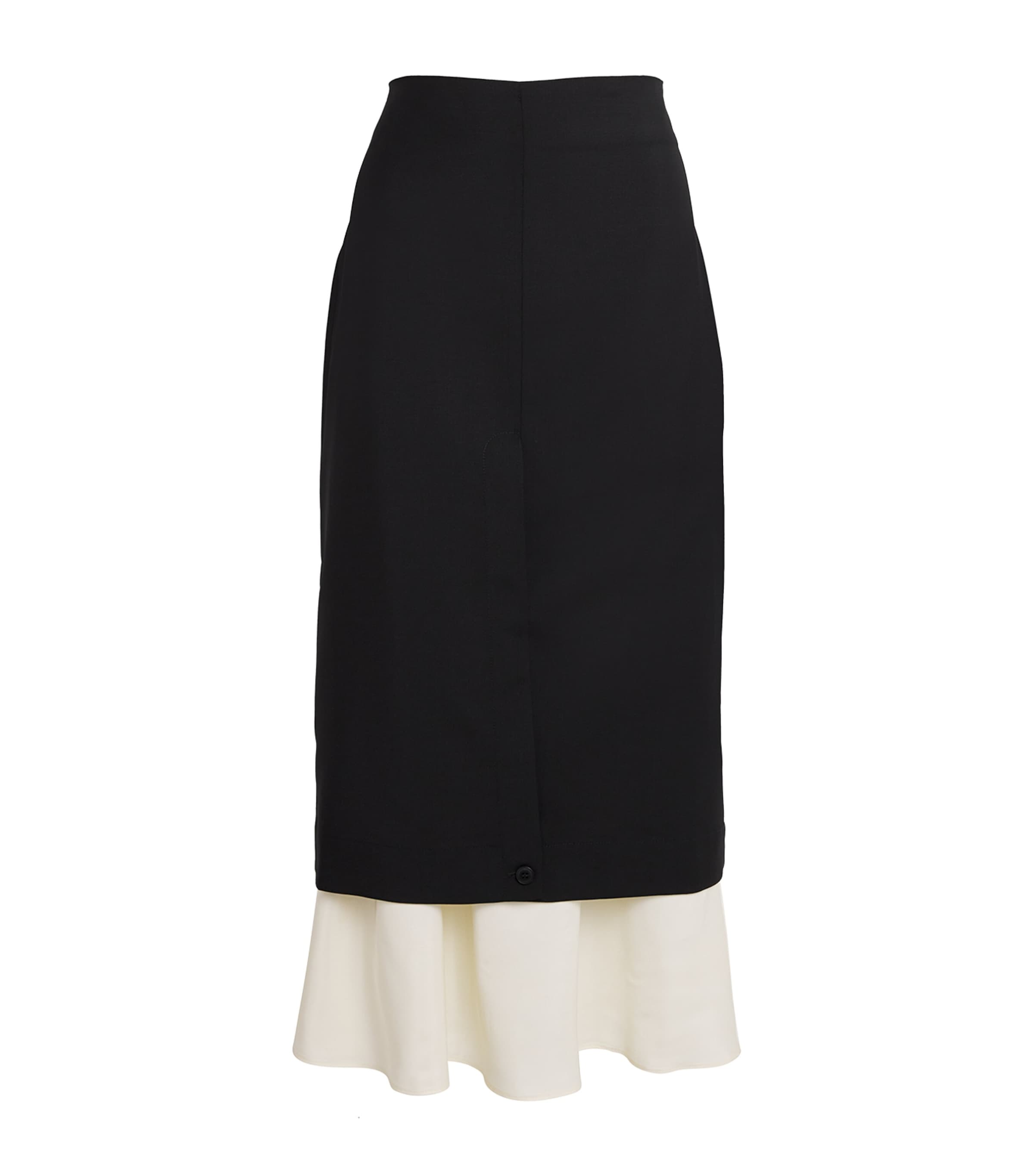 Rohe Wool-mohair Upside-down Midi Skirt In Black