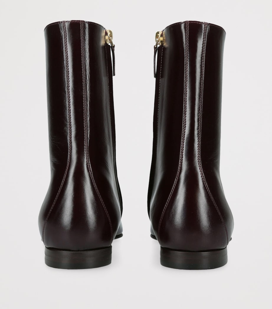 Leather Colt Ankle Boots WINE Image 2
