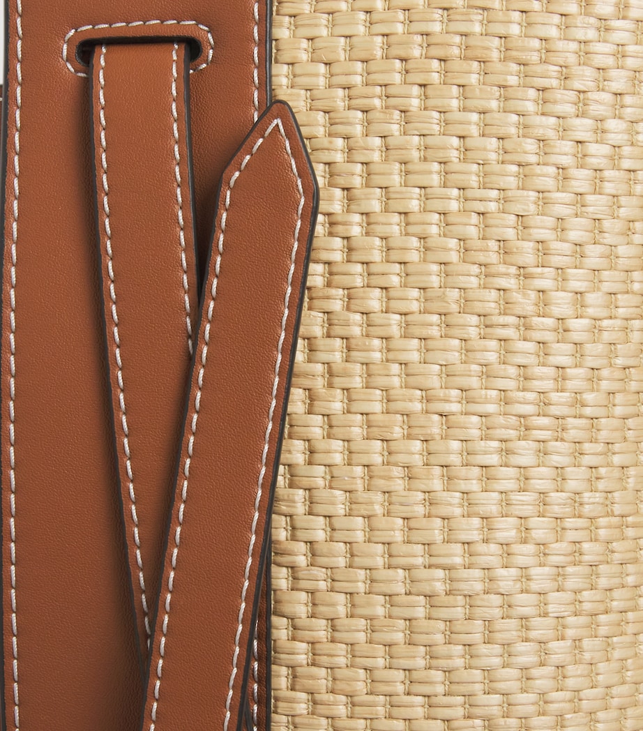 Veronica Beard Raffia-Leather Dash Clutch Bag Hazelwood/nat Image 6