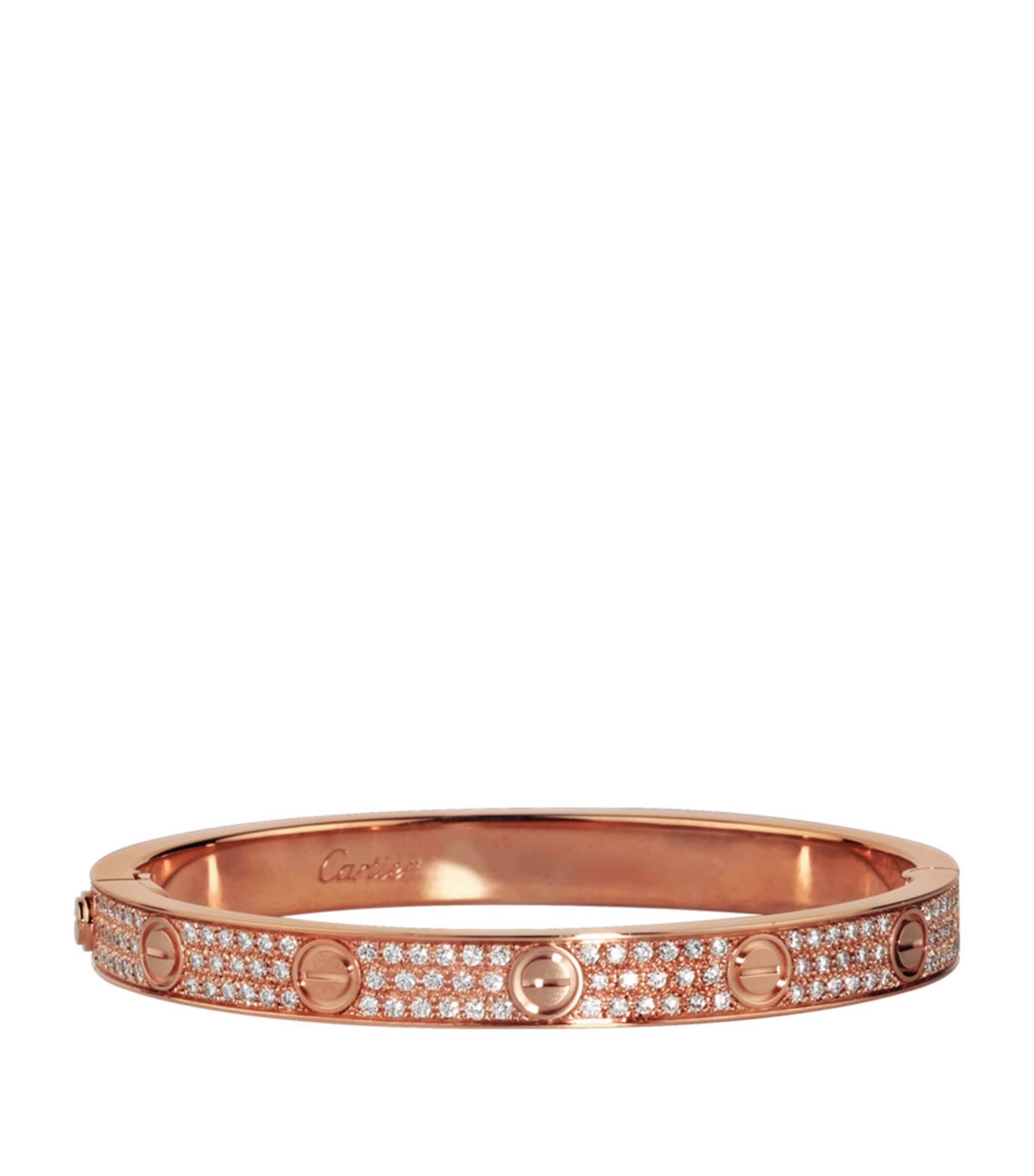 Cartier LOVE Classic Rose Gold and Diamond-Paved Bracelet Rose Gold Image 1