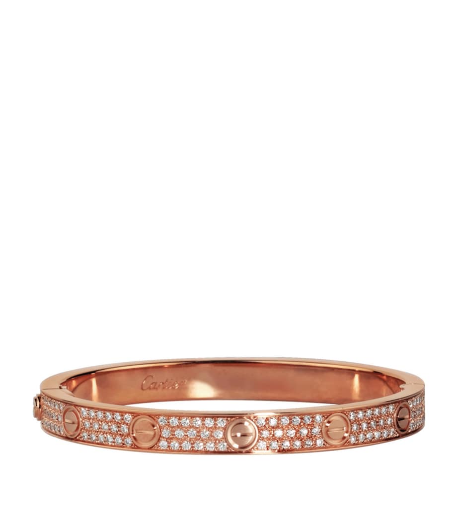 Cartier LOVE Classic Rose Gold and Diamond-Paved Bracelet Rose Gold Image 1