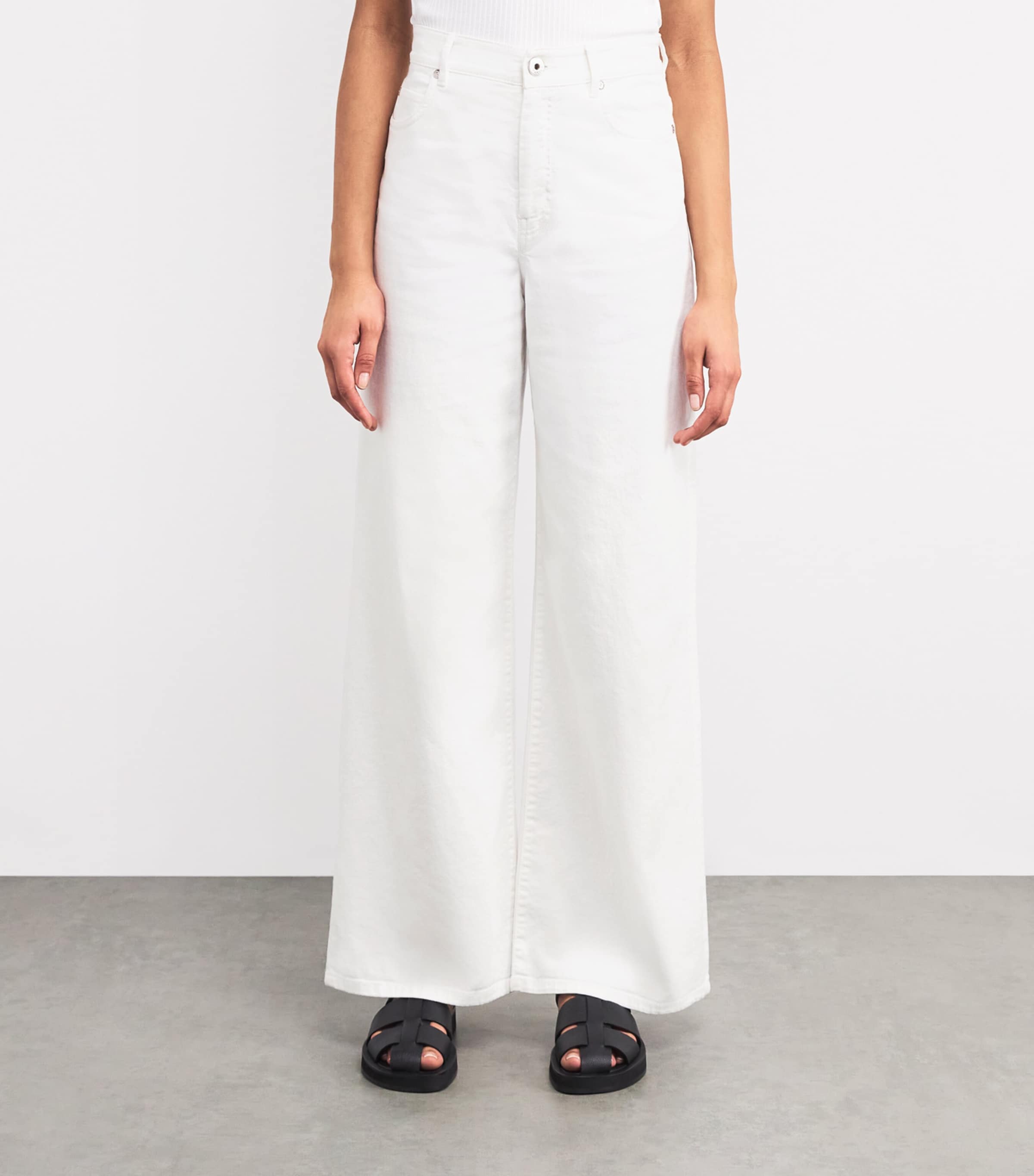 Weekend Max Mara Womens Wide-Leg Jeans White Image 3