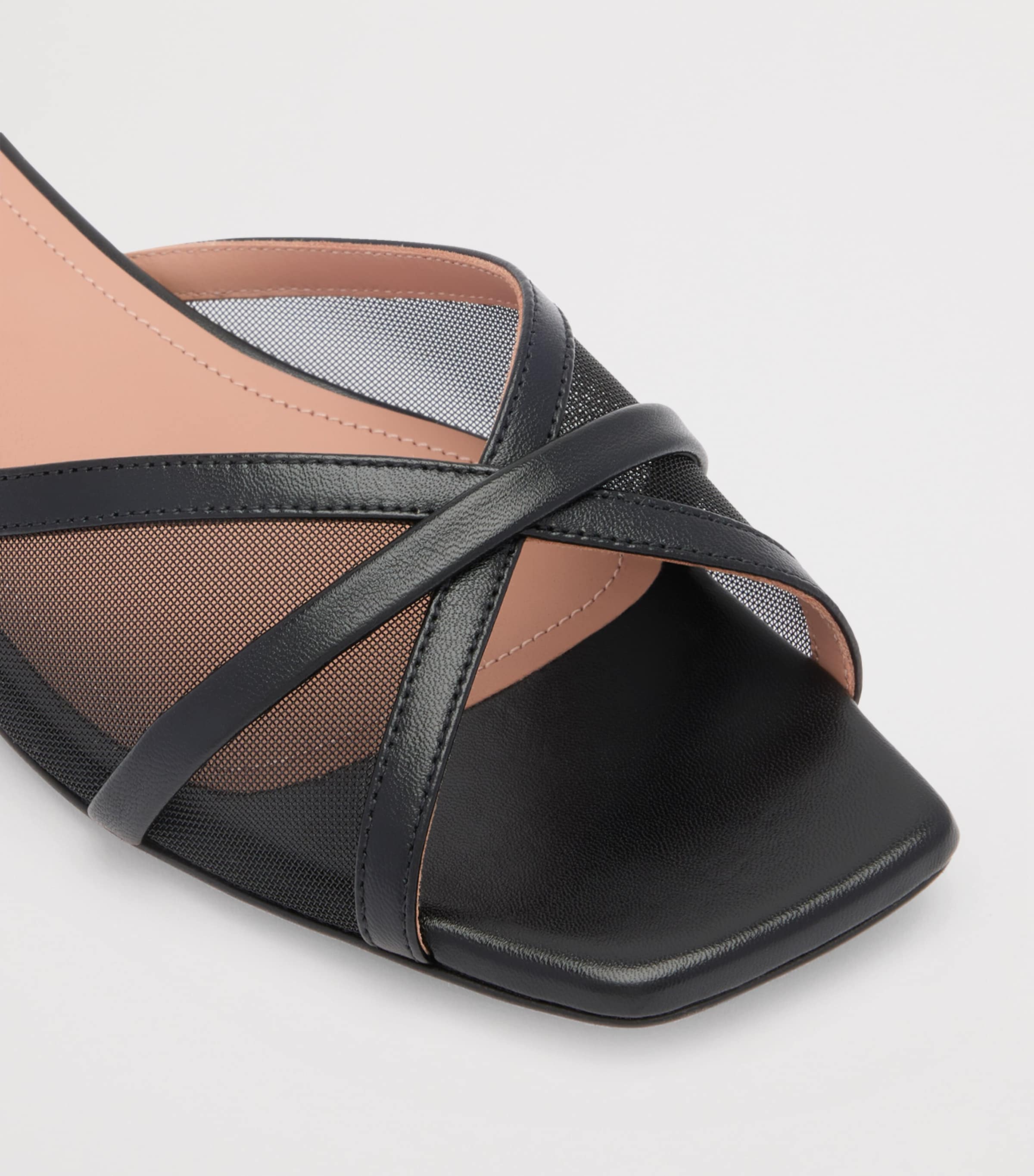 Mesh Perla Flat Mules BLACK Image 5