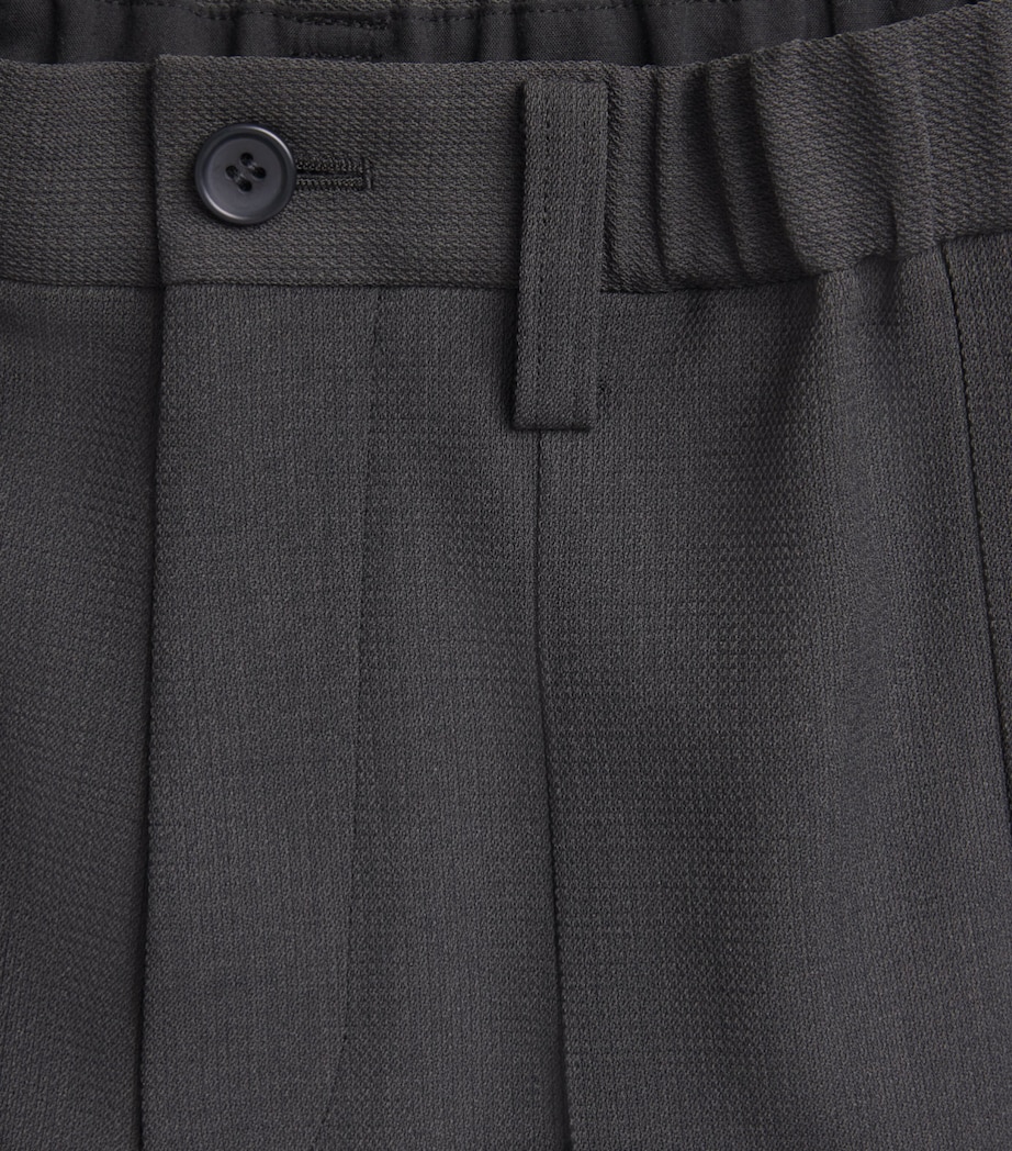 IM MEN Mens Pleated Cornice Shorts Charcoal Gray Image 6