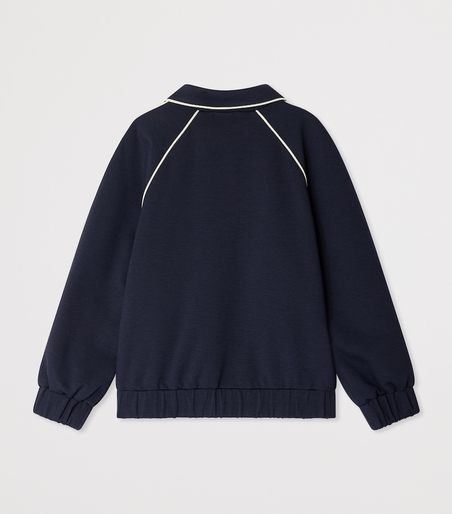 Jersey Zip-Up Sweatshirt (10-14 Years) MARINE Image 2