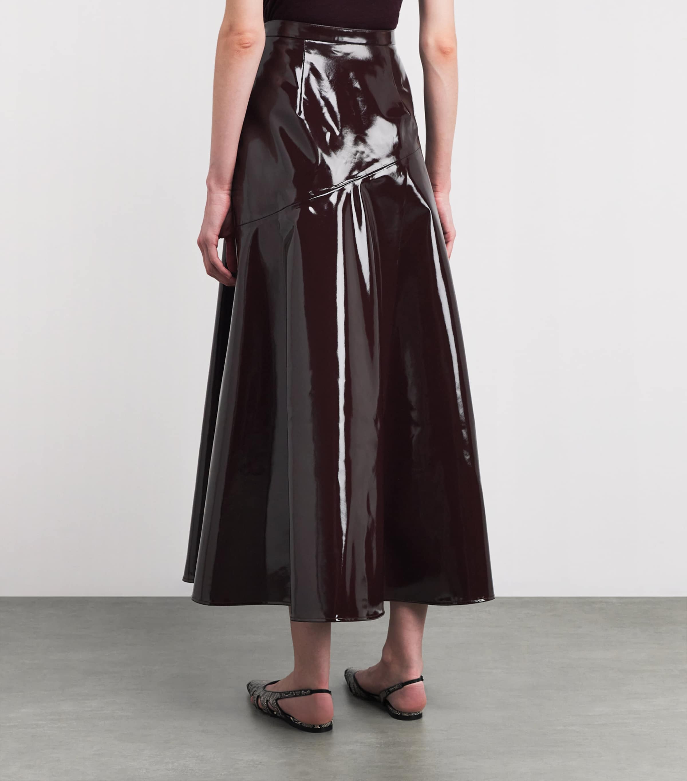 Coated Tess Midi Skirt AUBERGINE Image 3