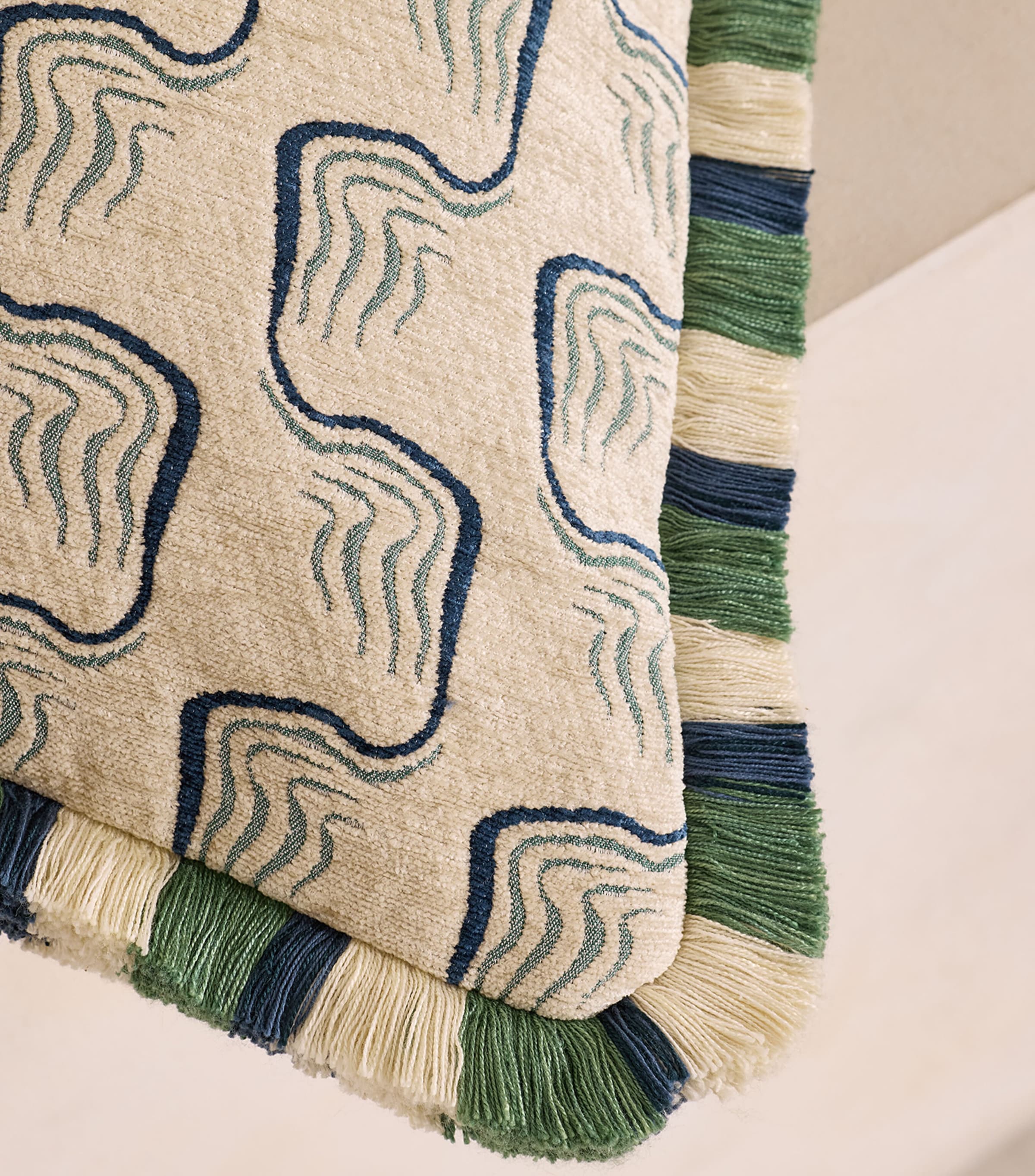 Soho Home Jacquard Theron Cushion (50cm x 50cm) Green Image 4