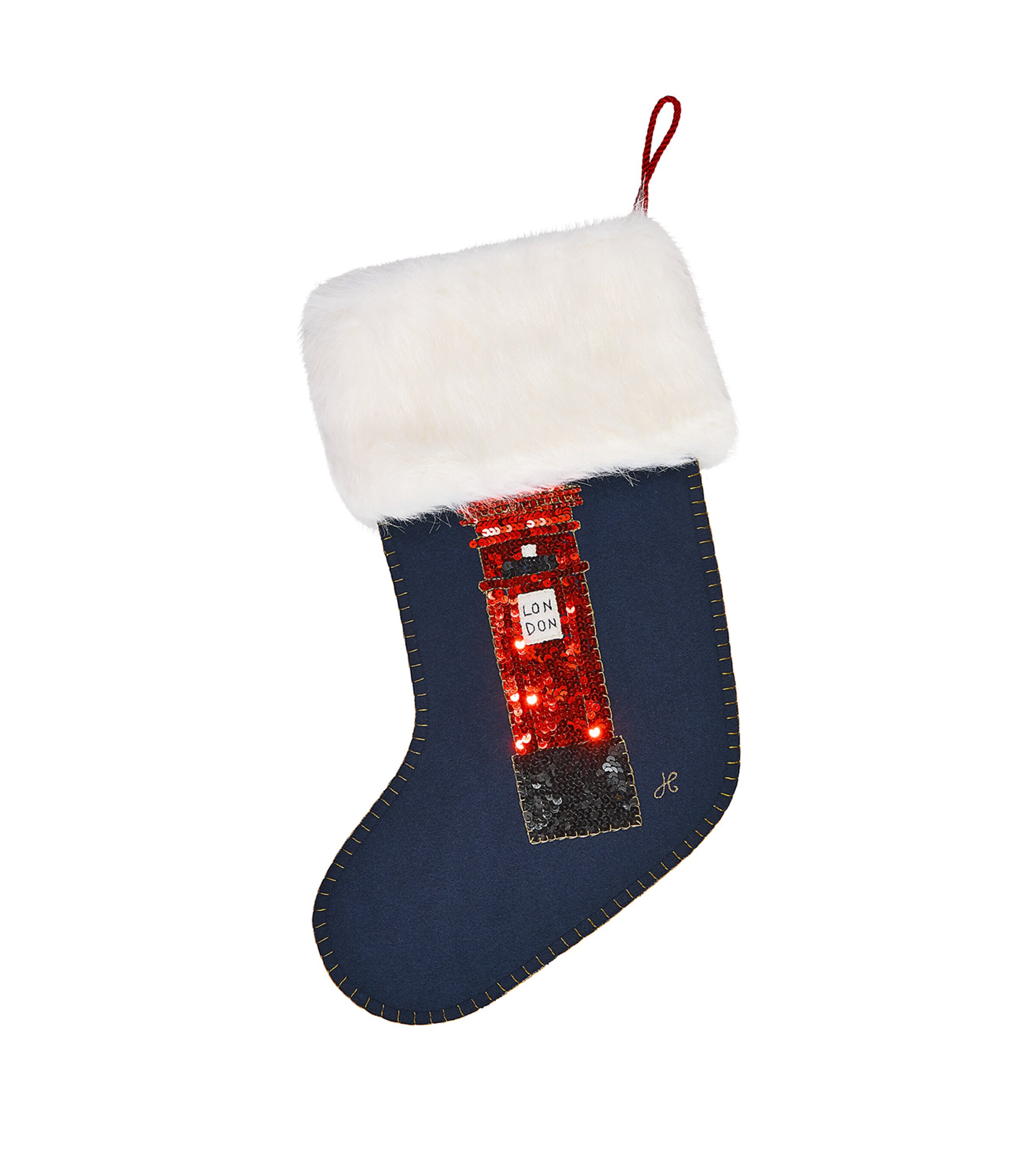 Jan Constantine Sequin Post Box Christmas Stocking | Christmas | Stockings