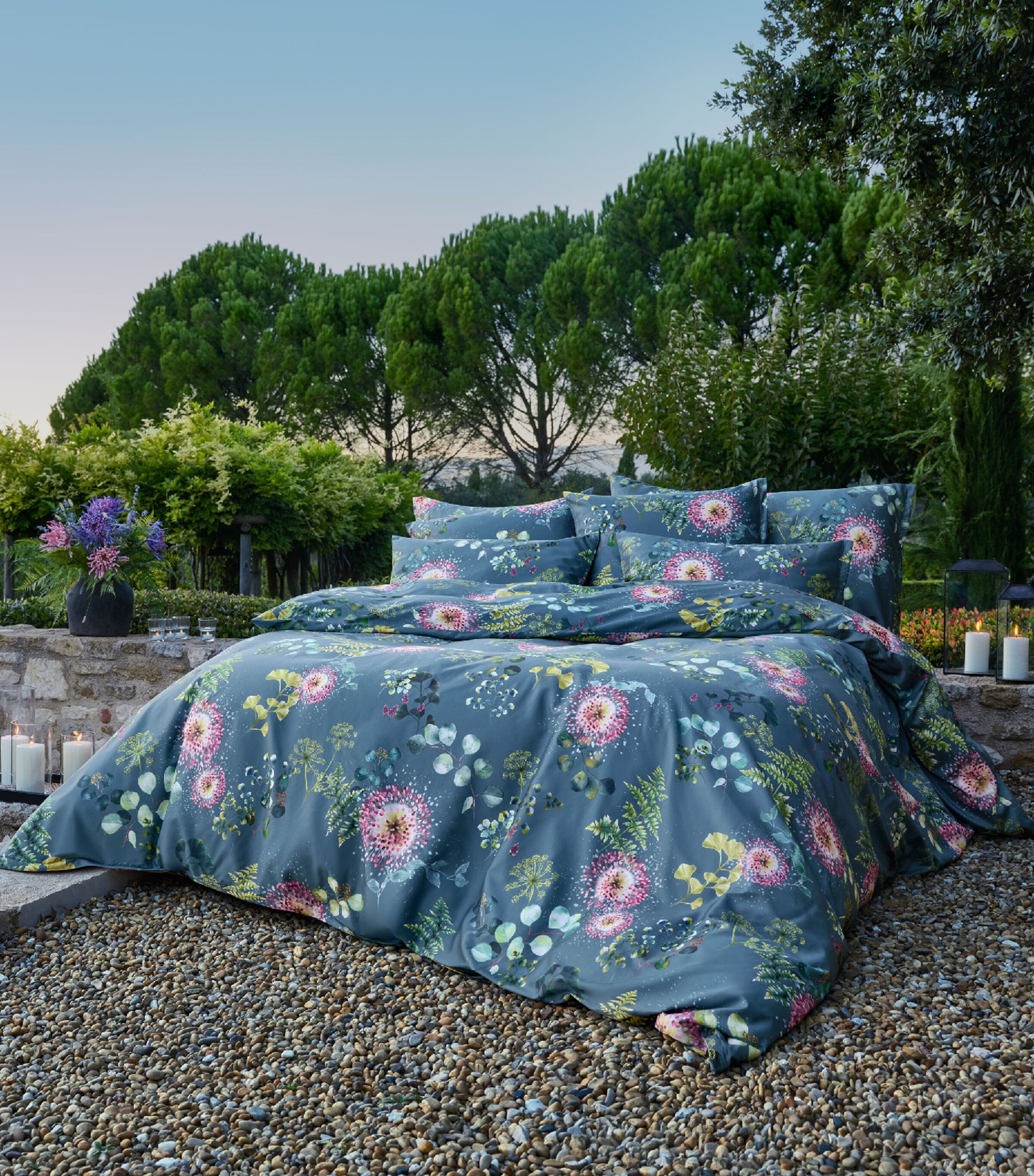 Schlossberg Cotton Sateen Nele King Duvet Cover (220cm x 230cm) Vert Image 2
