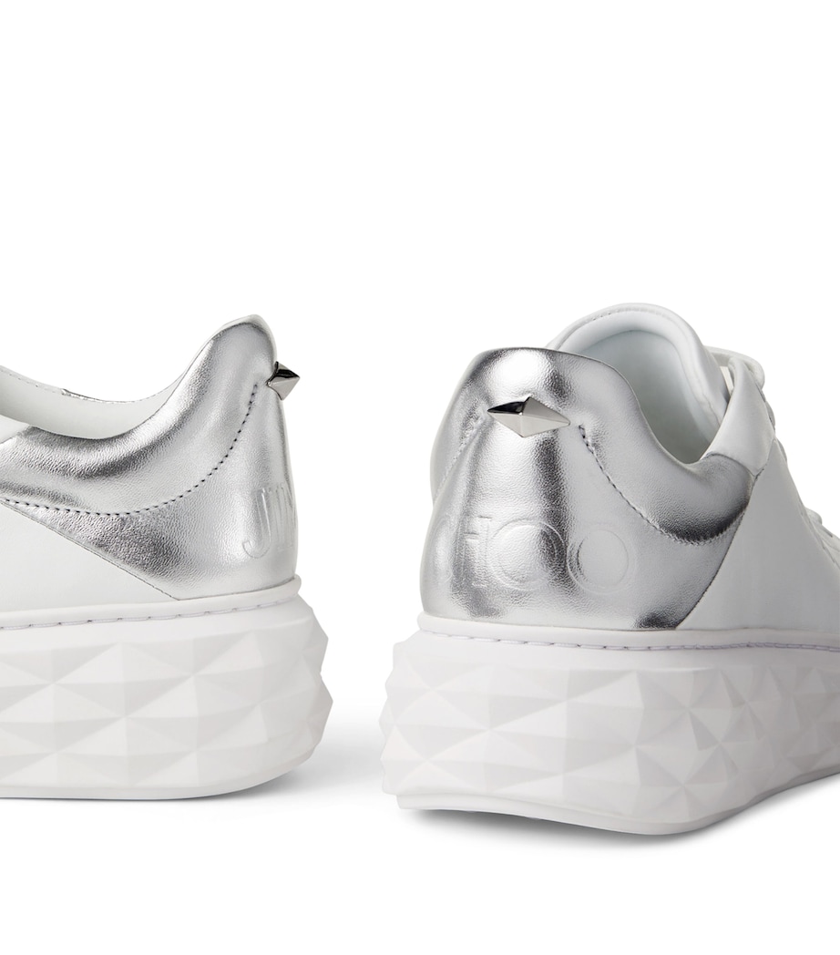 Diamond Light Maxi Leather Sneakers V WHITE/SILVER Image 7