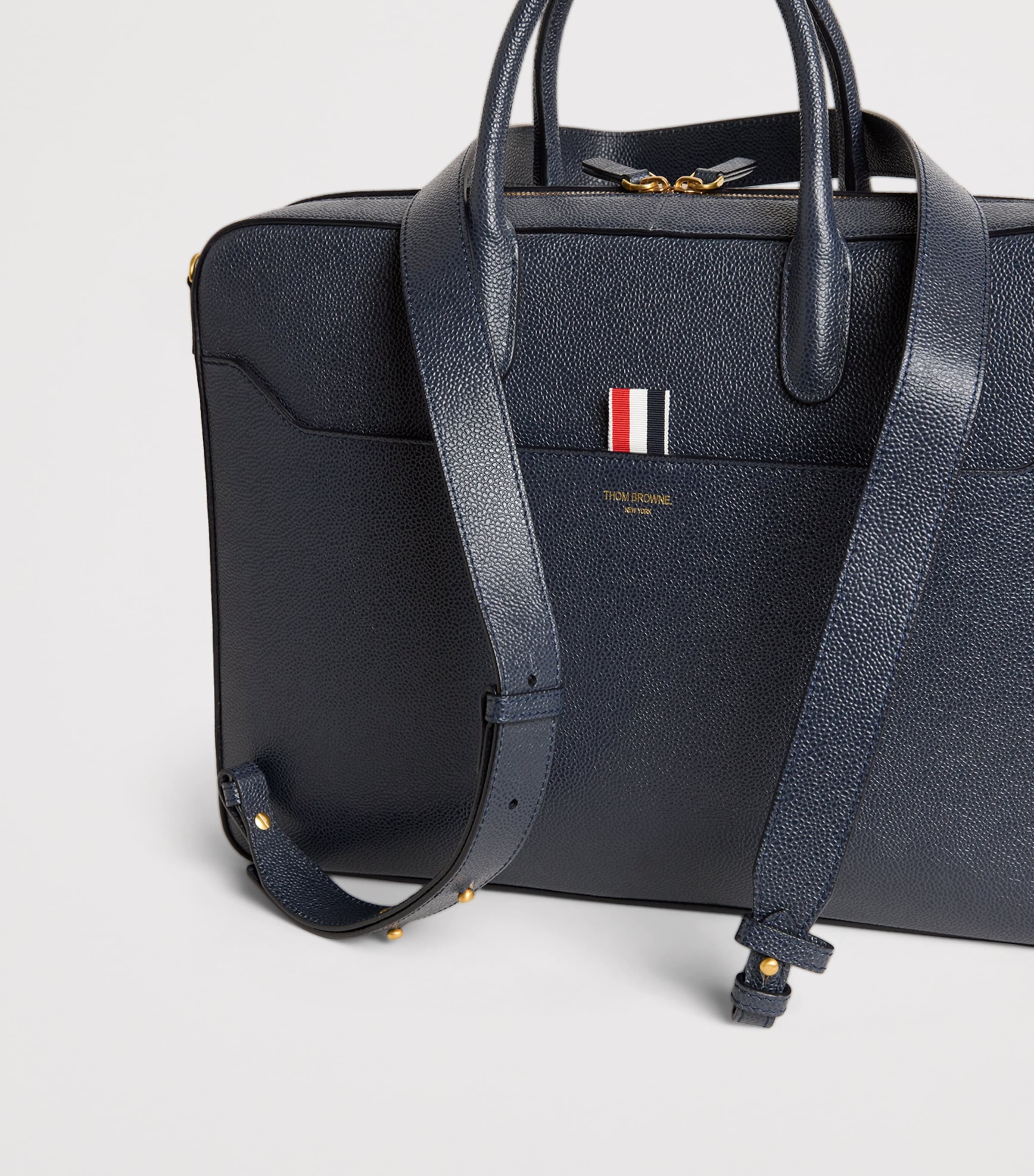 Leather Business Bag NAVY Image 6