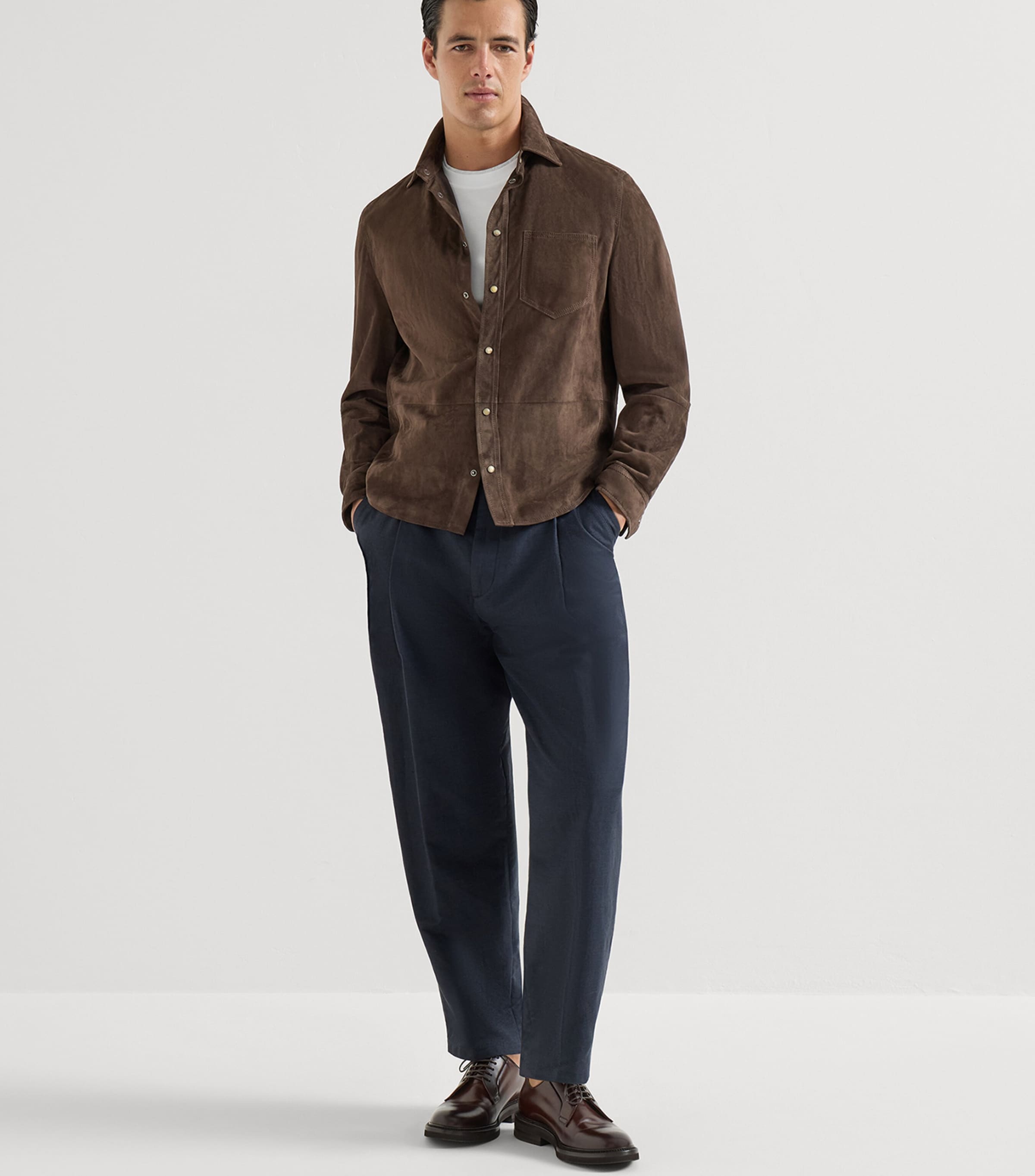 Brunello Cucinelli Mens Cotton Jersey Faux-Layered T-Shirt Image 2