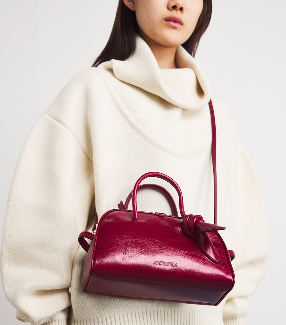 Small Leather Turismo Top-Handle Bag 490 BURGUNDY Image 5