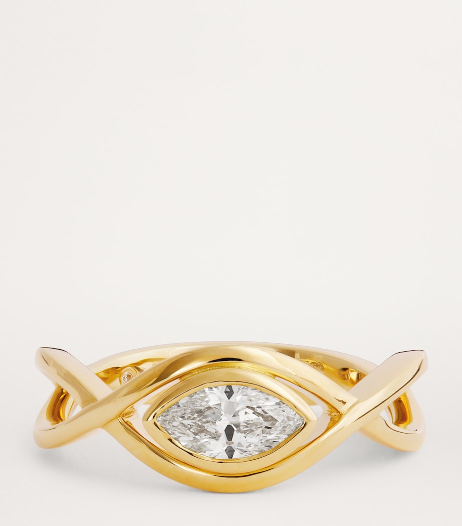 Yellow Gold and Diamond Marquise Vine Pinky Ring YELLOW GOLD Image 4