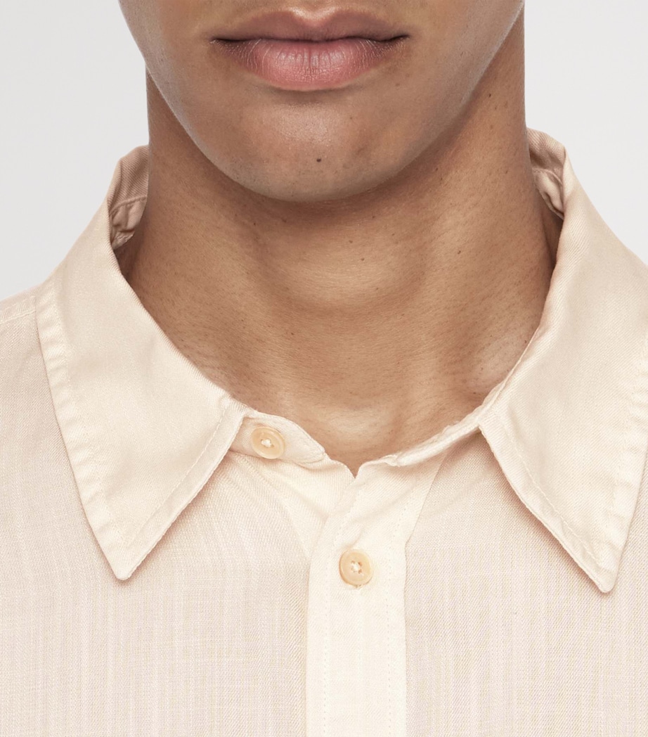 AllSaints Mens Ward Shirt Cream Taupe Image 8