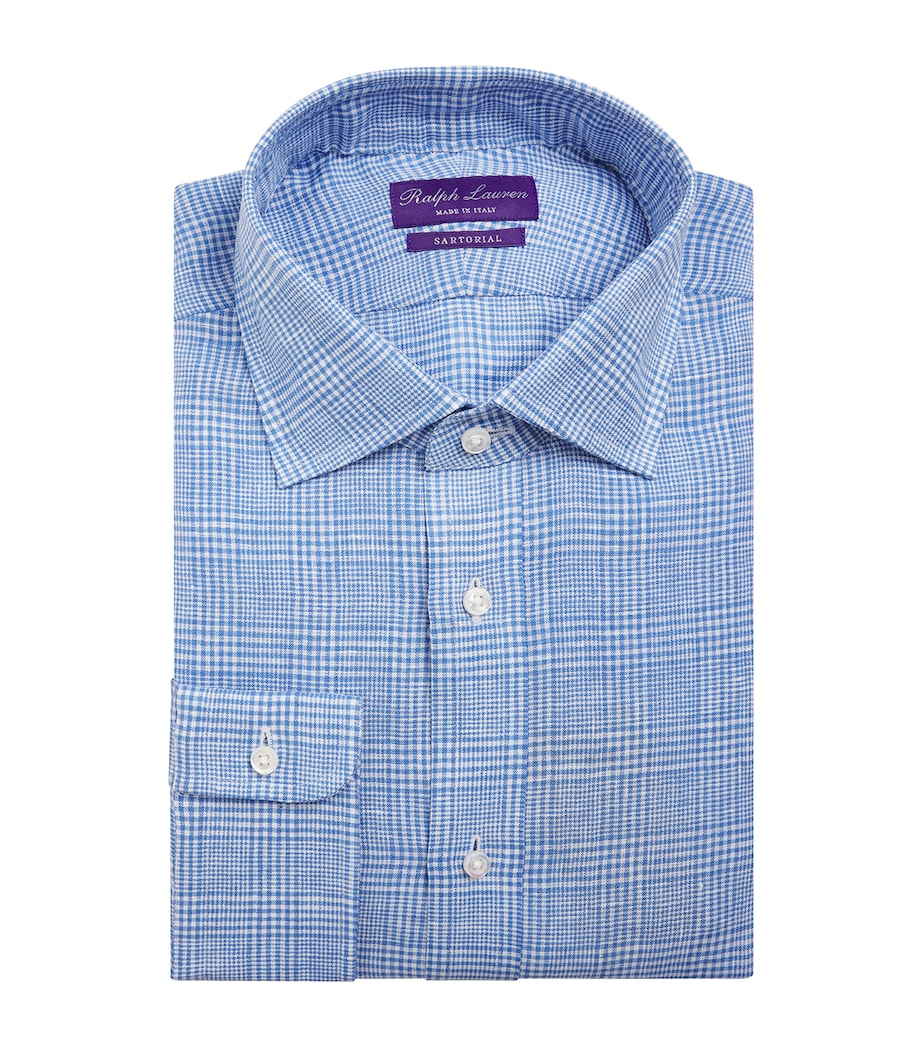 Linen Check Shirt CORNFLOWER BLU/WHT Image 1