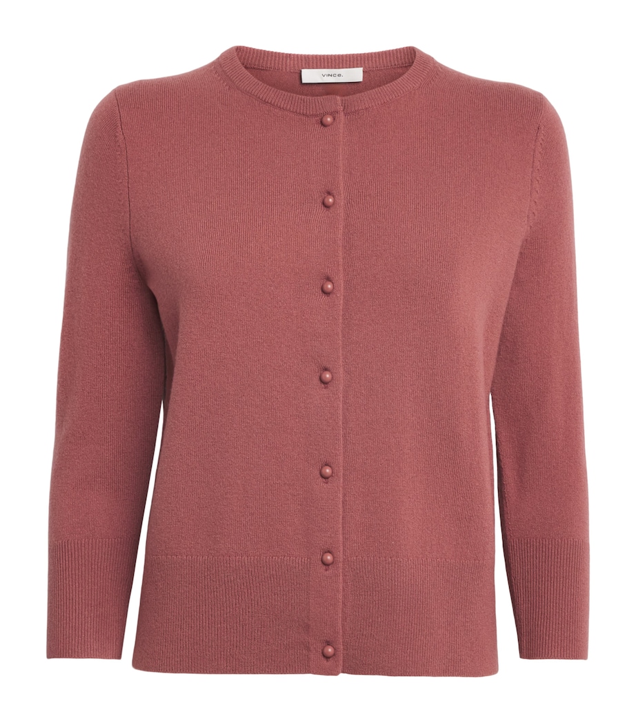 Vince Womens Wool-Blend Cardigan Rose Jam Image 1