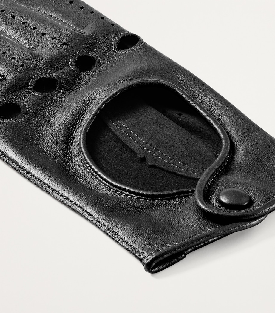 Women's Nappa Leather Driving Gloves (Large) BLACK Image 3