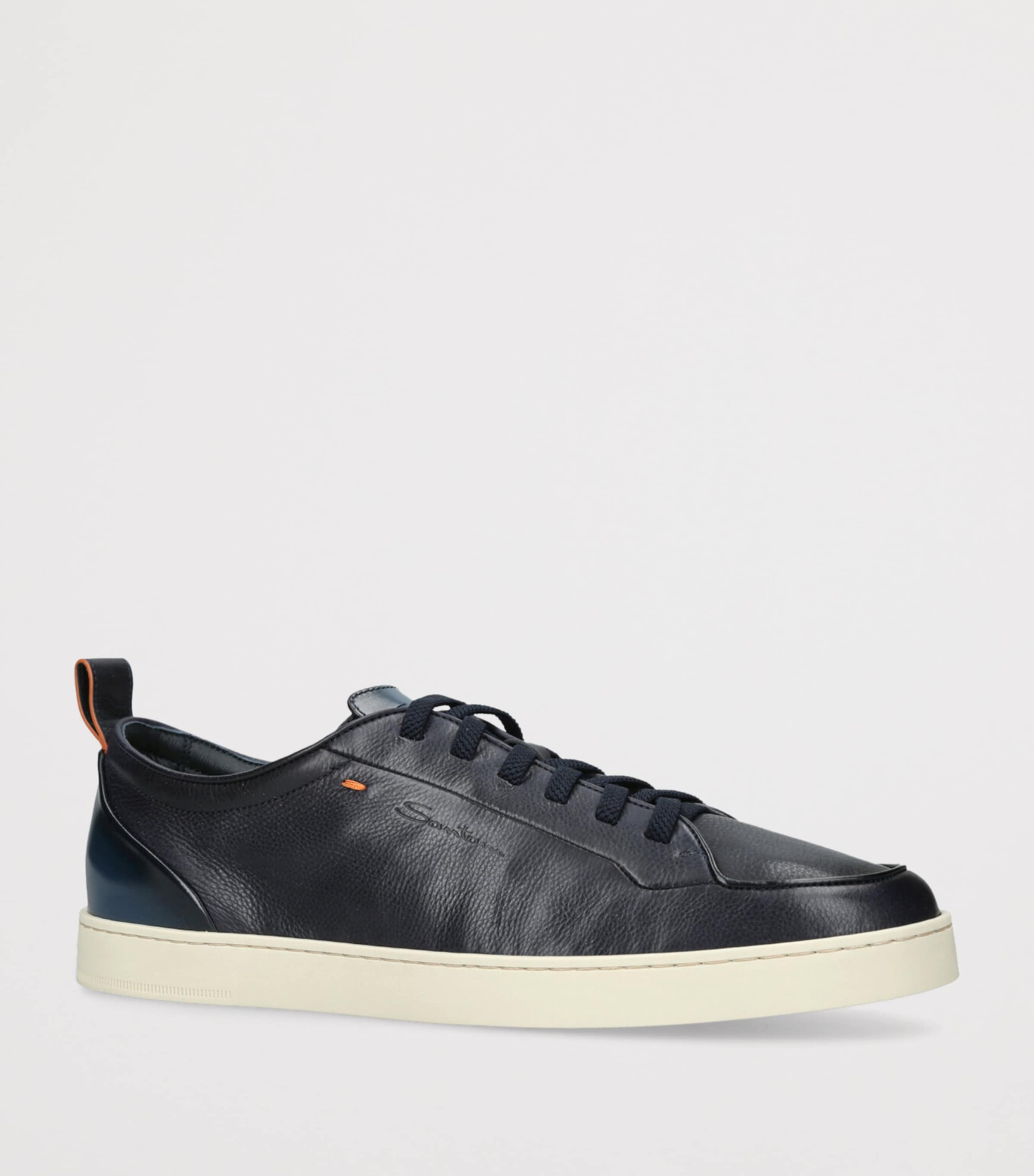 Santoni Leather Montecarlo Sneakers Blue Other Image 3