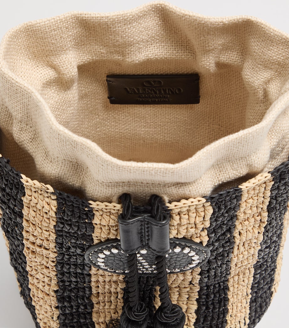 Valentino Garavani Small Raffia Bucket Bag Image 5