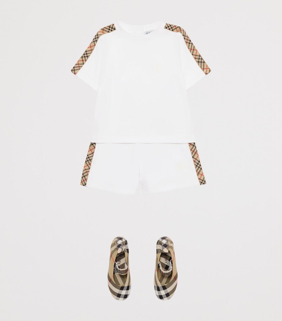 Cotton Check-Trim T-Shirt (6-24 Months) WHITE Image 2