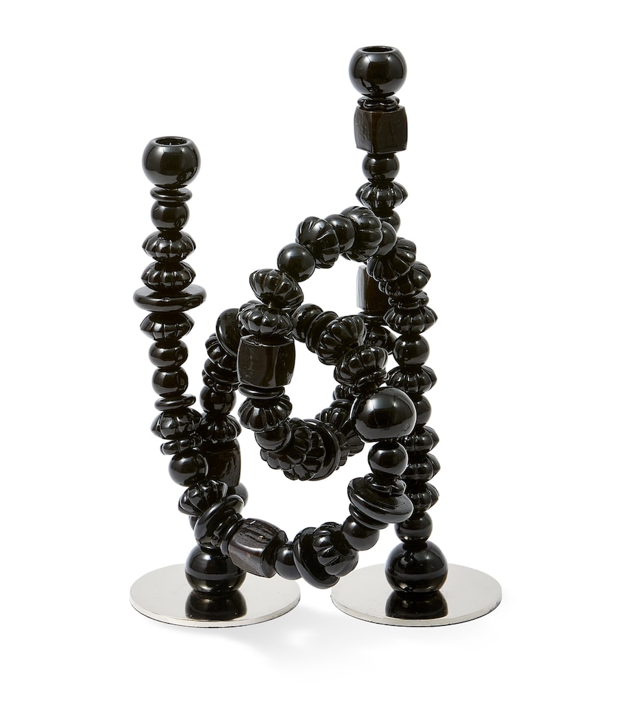Beads Candle Holder (38cm) BLACK Image 1