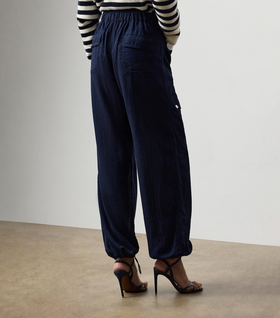 Ralph Lauren Collection Womens Ripstop Briella Cargo Trousers Navy Image 3