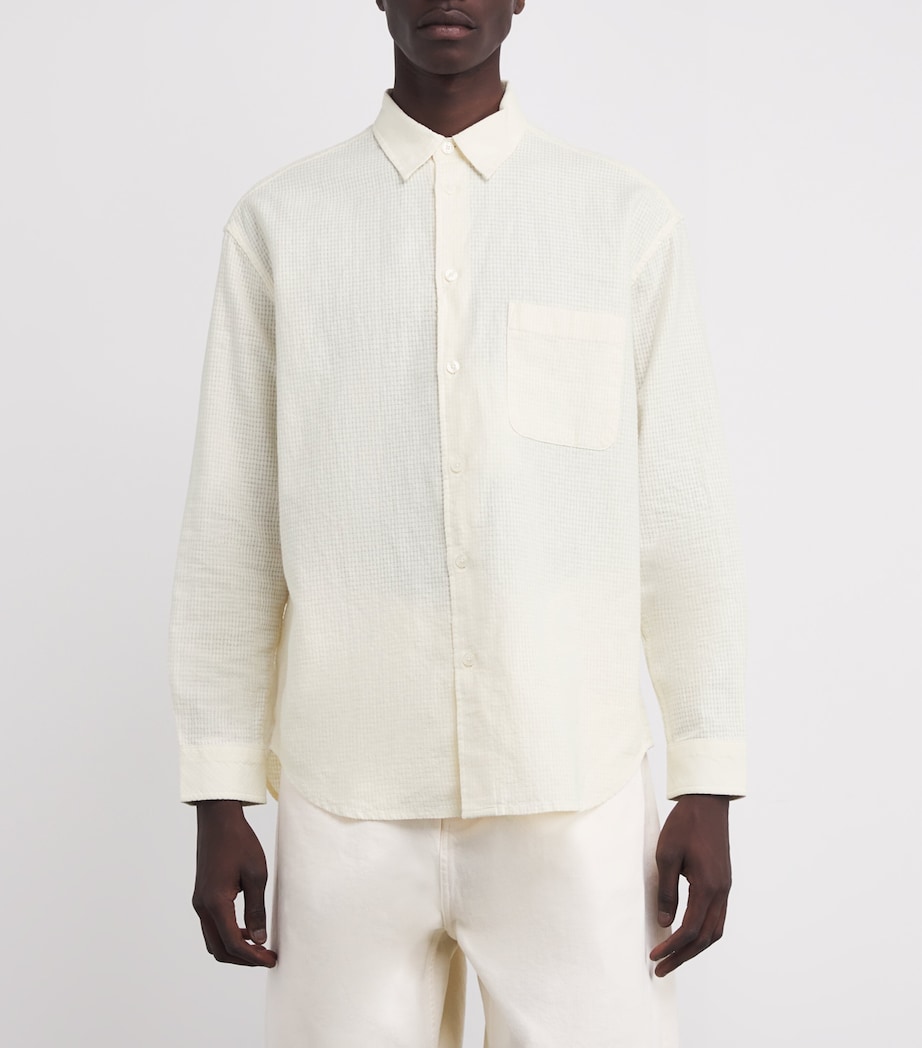 Linen-Cotton Saluan Shirt CLEAR CREAM Image 3