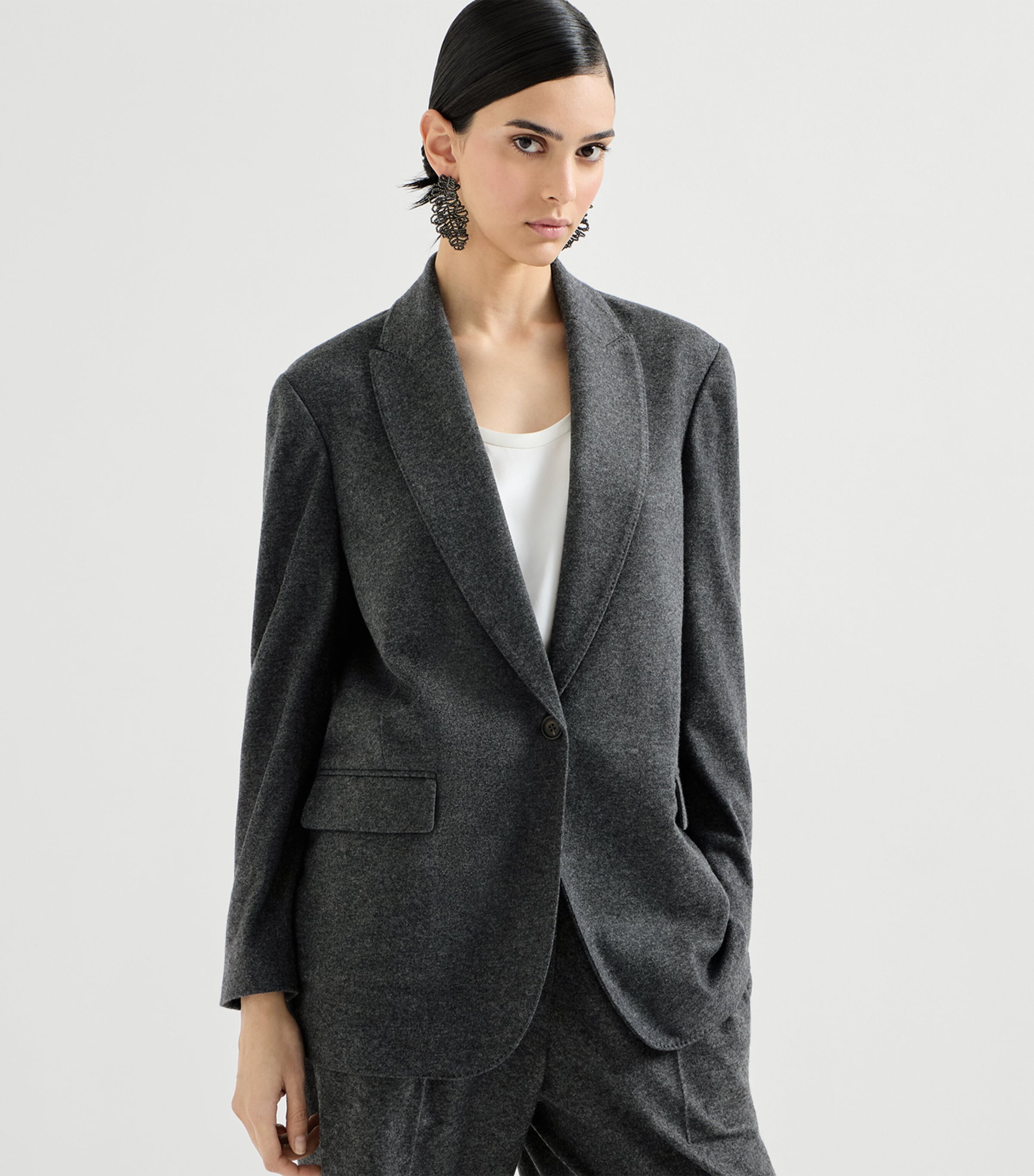 Brunello Cucinelli Womens Cashmere Jersey Blazer Image 3