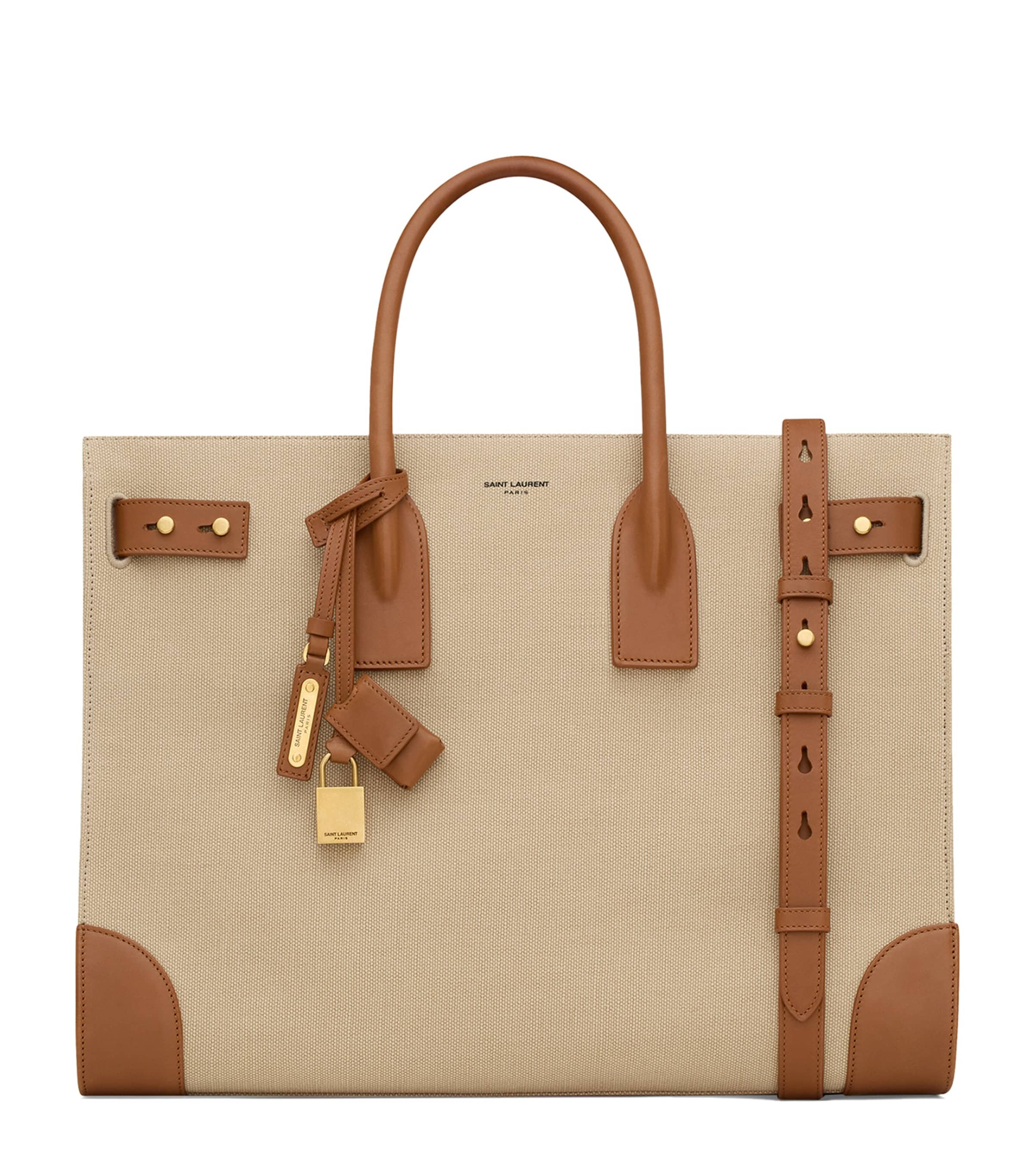 Saint Laurent Canvas Sac Du Jour Tote Bag In Nude