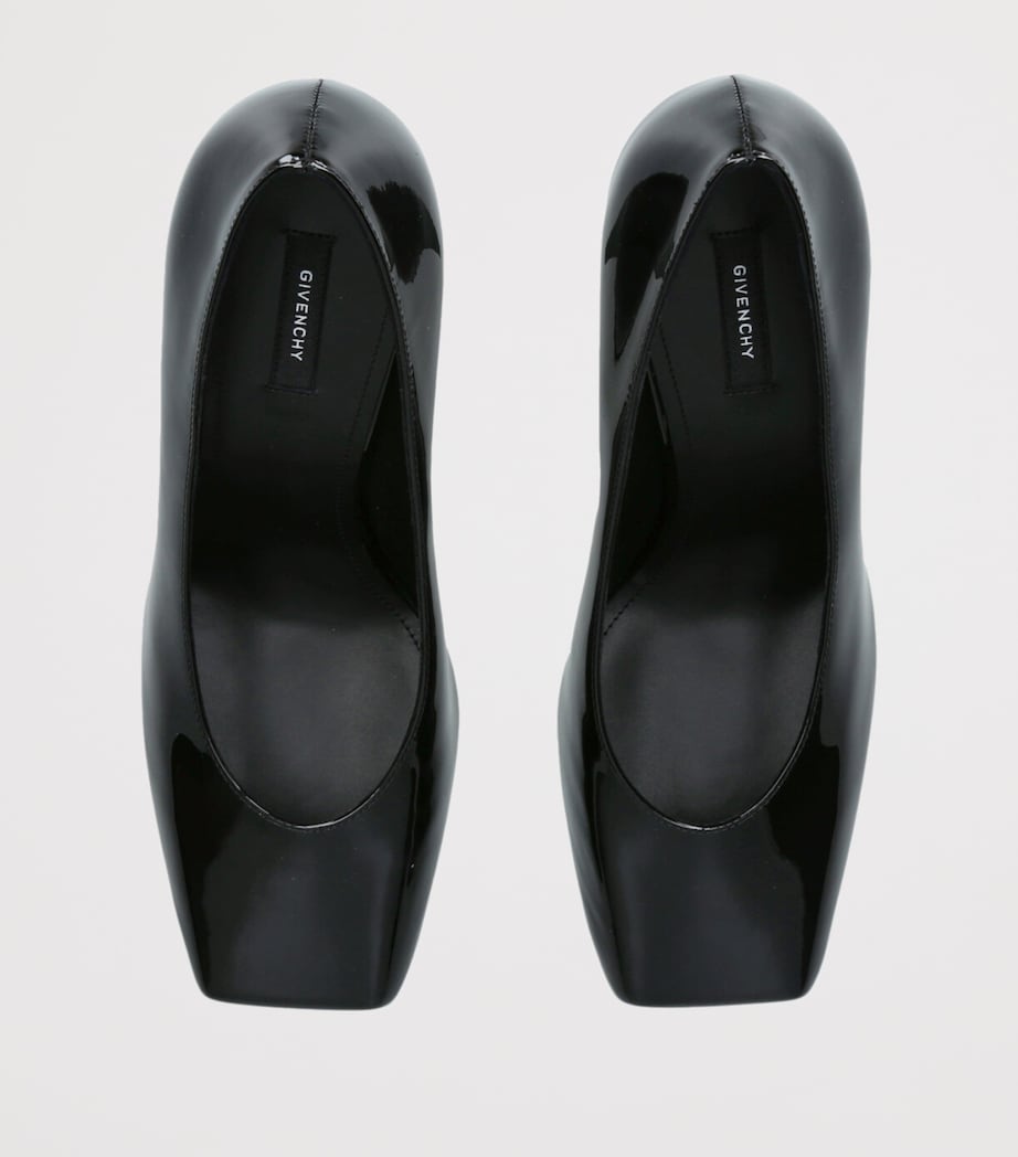Leather Square-Toe Pumps 95 BLACK Image 4