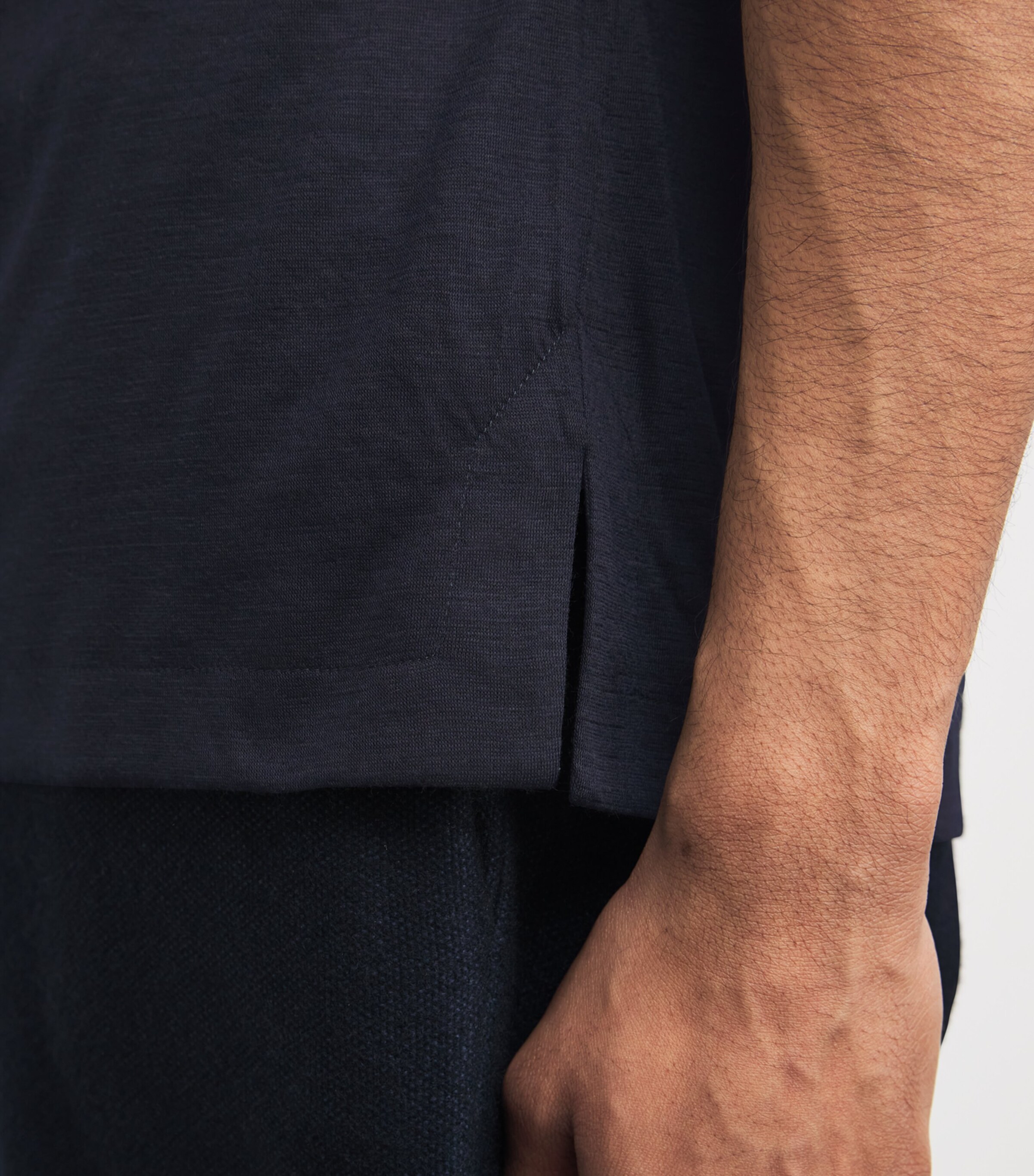 Cashmere Crew-Neck T-Shirt 43009 DARK BLUE Image 6