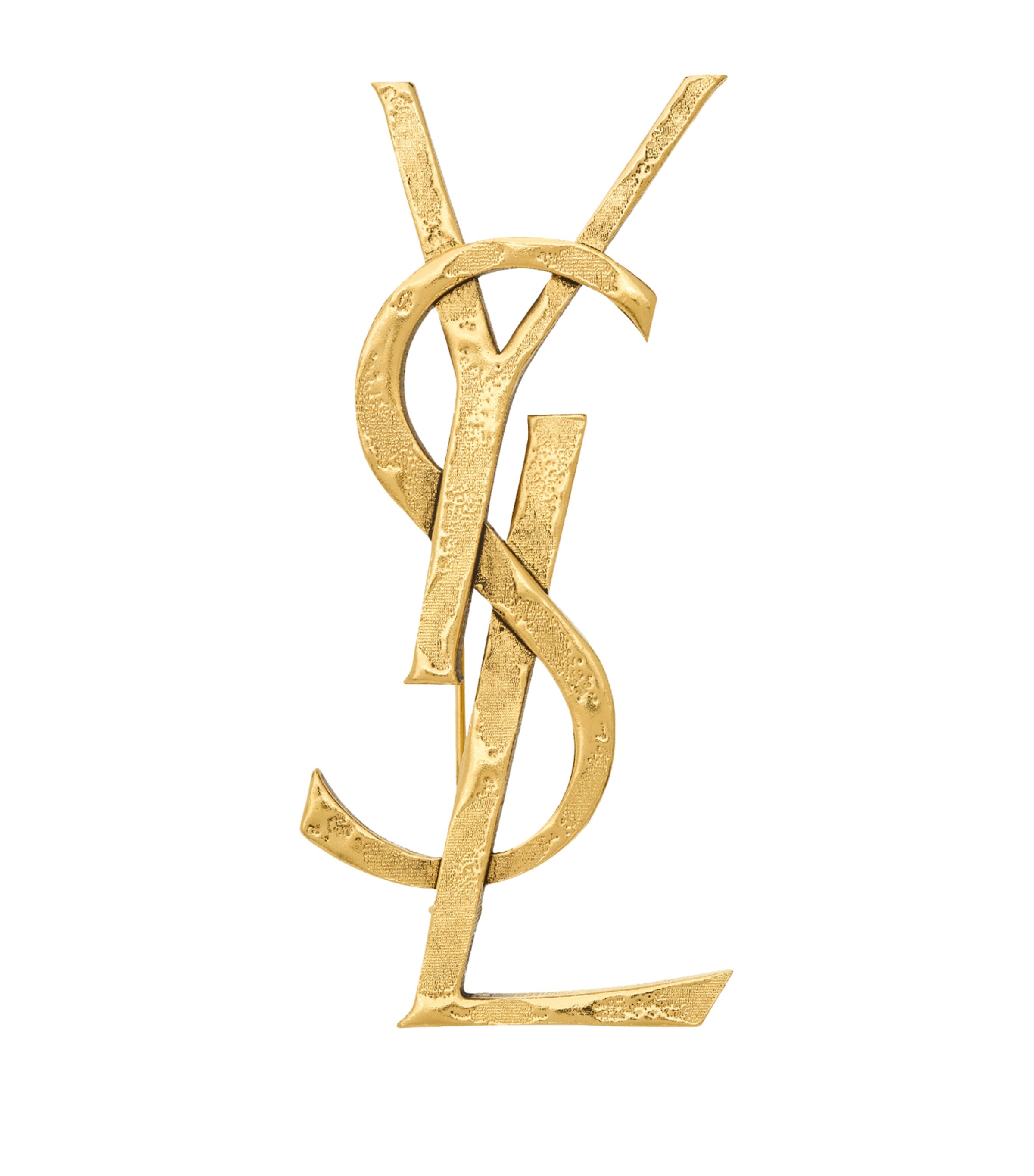 Saint Laurent Cassandre Brooch In Yellow