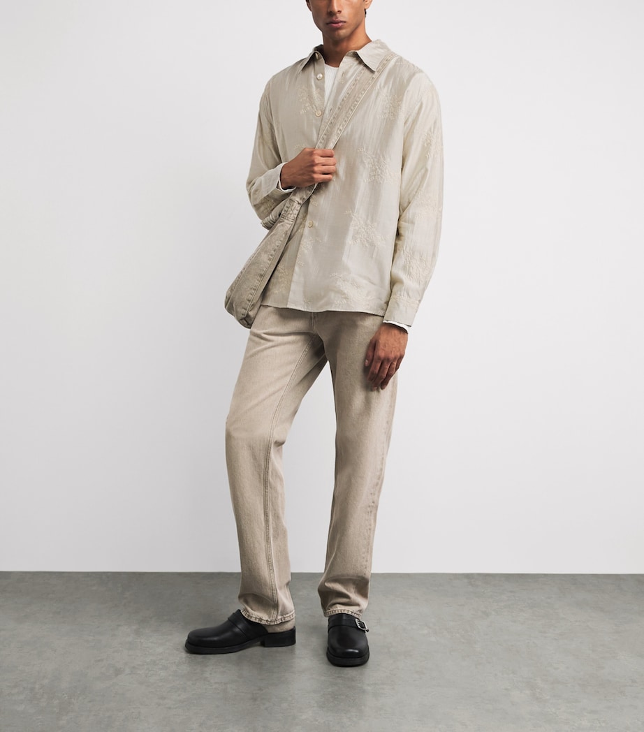 Our Legacy Mens Embroidered Floral Beyond Shirt Champagne Bloom Image 2