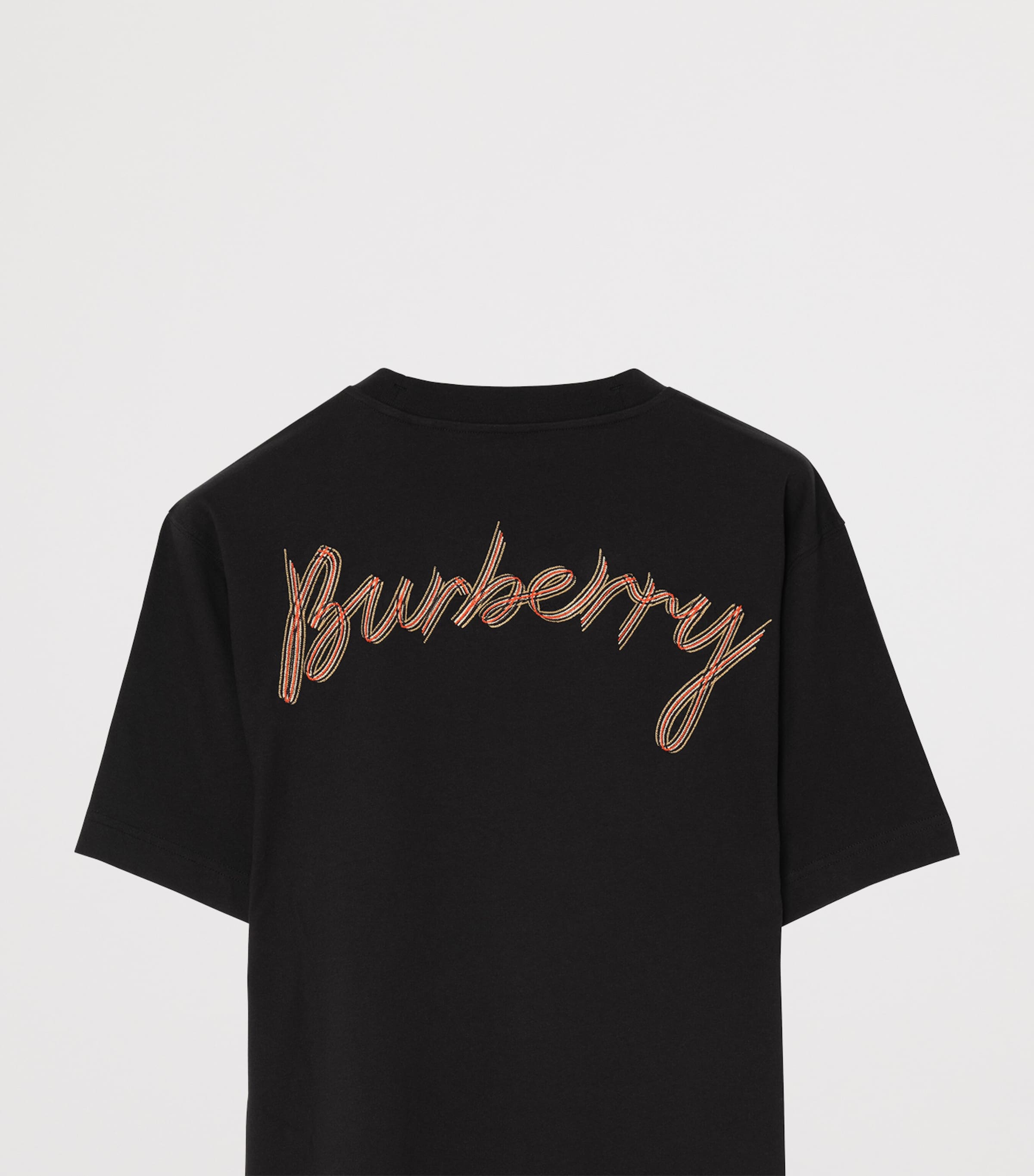 Burberry Mens Cotton Embroidered Logo T-Shirt Black Image 5