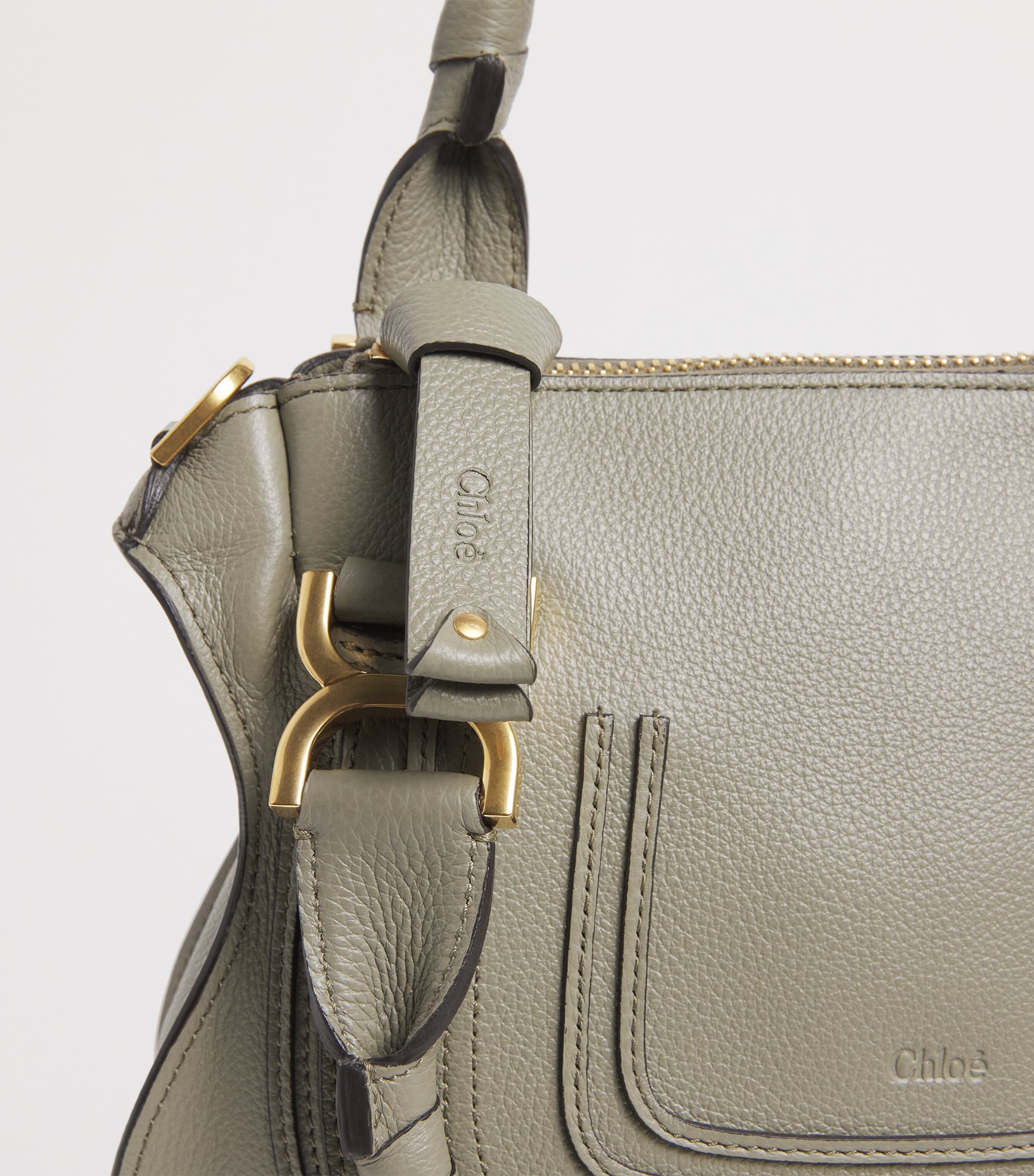 Small Leather Marcie Top-Handle Bag ALOE GREEN Image 3