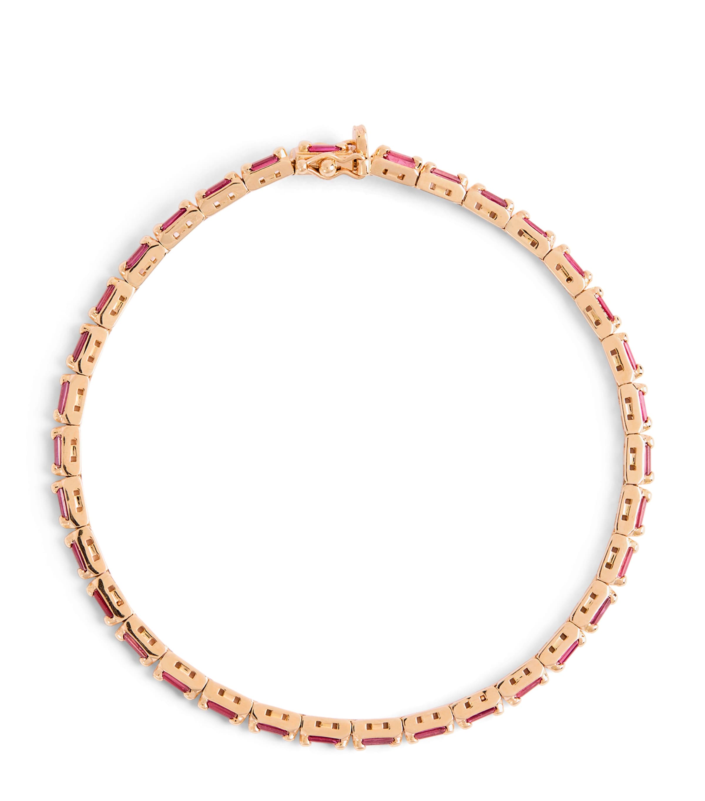 Suzanne Kalan Rose Gold and Ruby Bold Linear Tennis Bracelet Rg/r Image 1