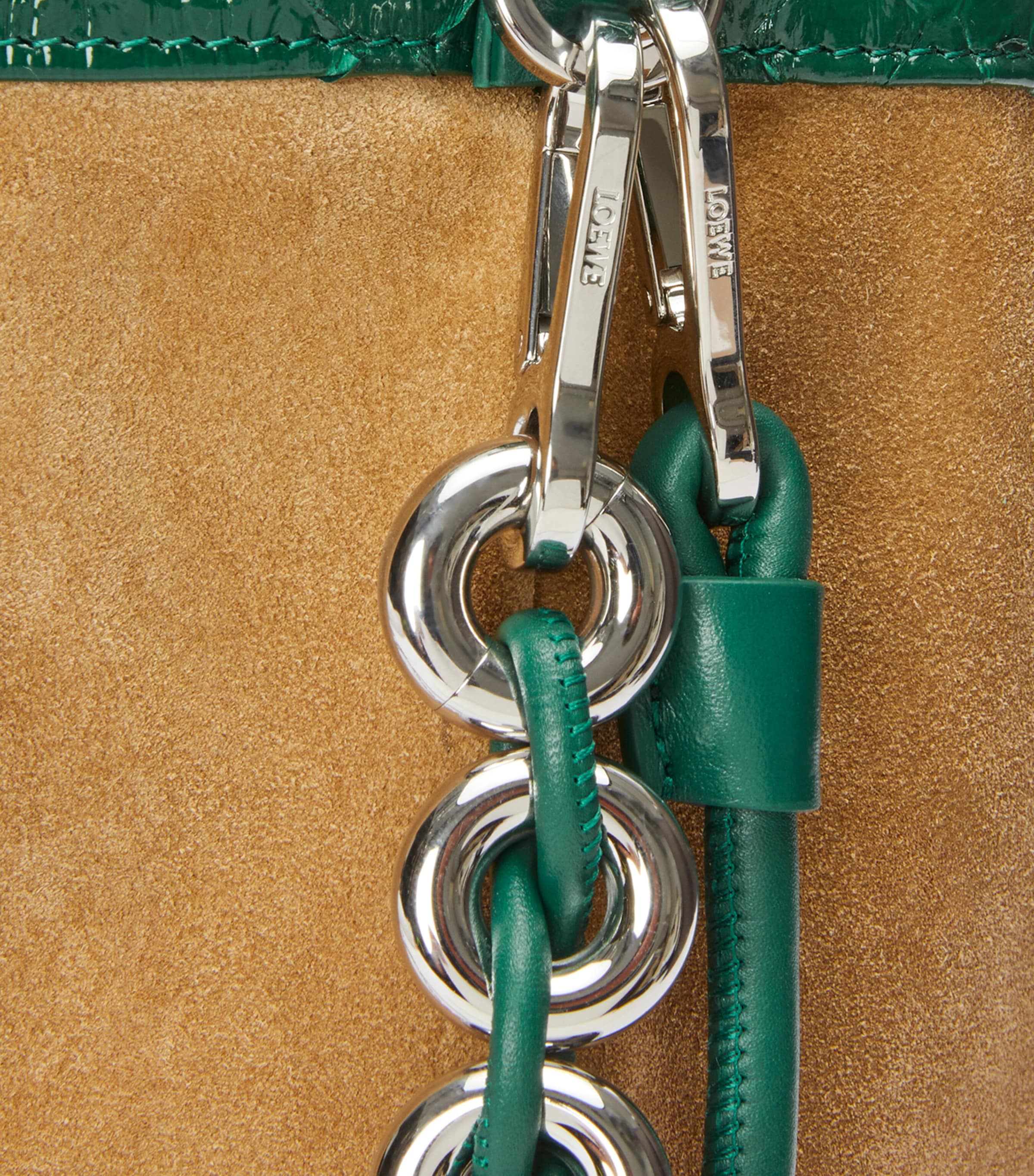 Large Patent Python Flamenco Purse EMERALD GREEN Image 7